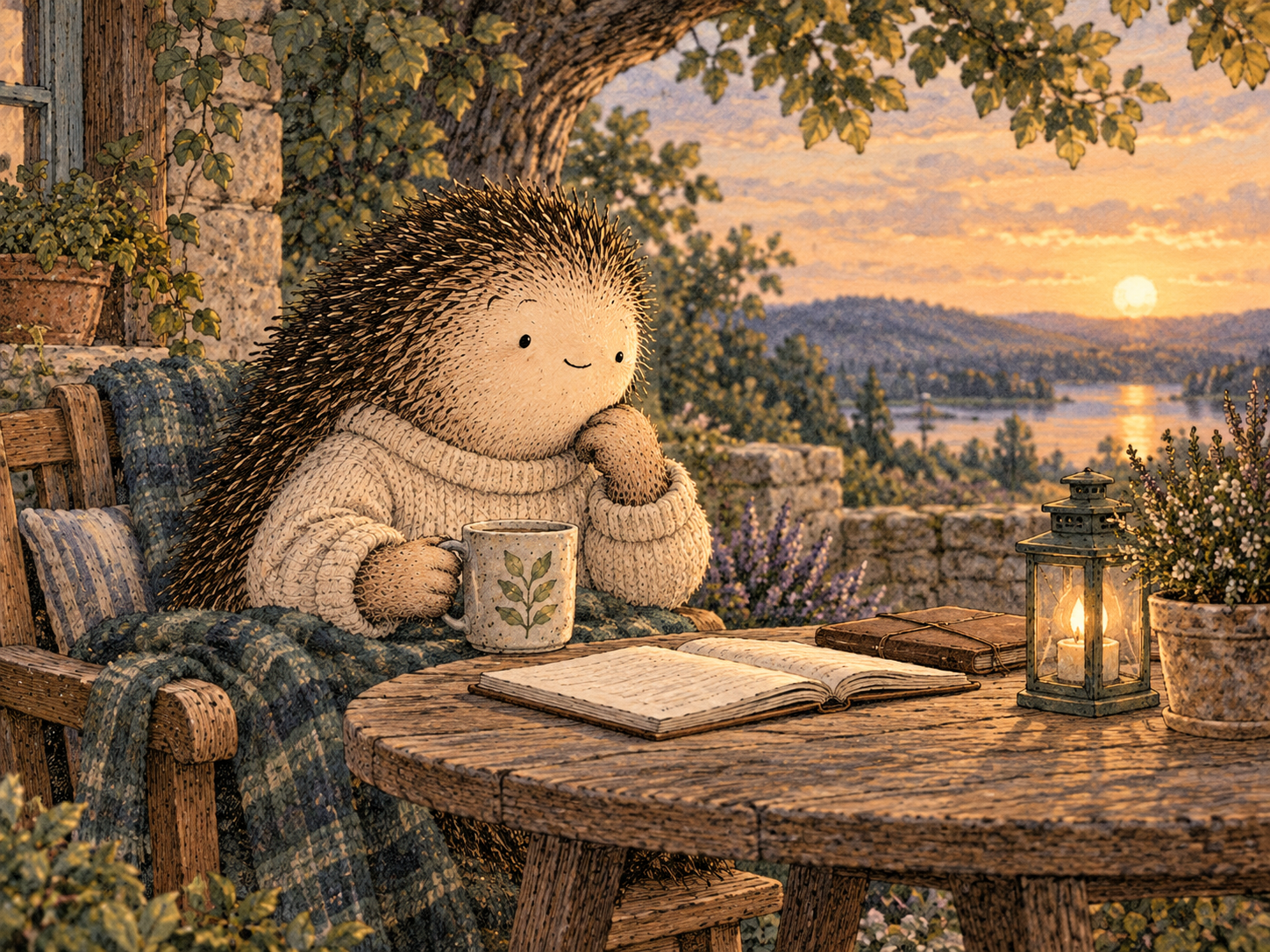 Day 164: Answering From Your Own Evidence Ends the Need to Debate Somebody Else's Drinking Rules. Woodland hedgehog illustration.