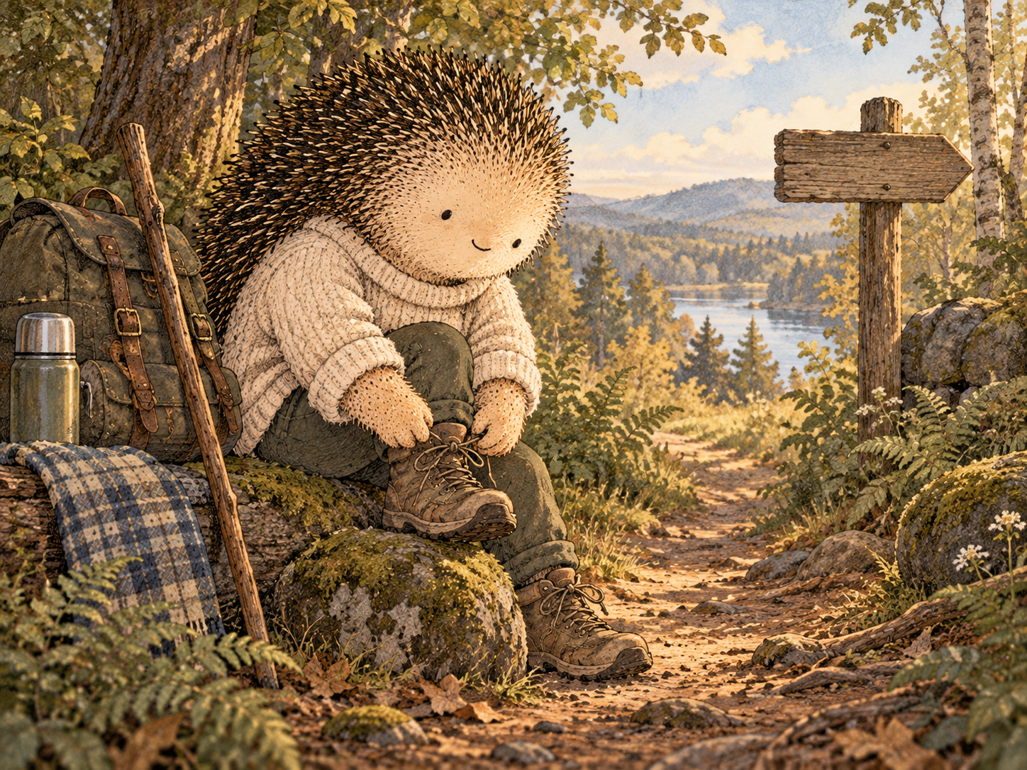 Day 132: Specific Accountability Gives You Somewhere to Go. Woodland hedgehog illustration.