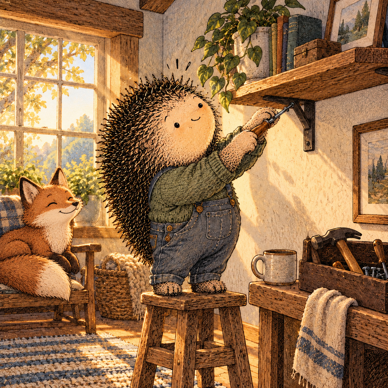 A gentle cream-faced, spiky-furred woodland companion exploring Day 73: Benefits You Didn’t Expect