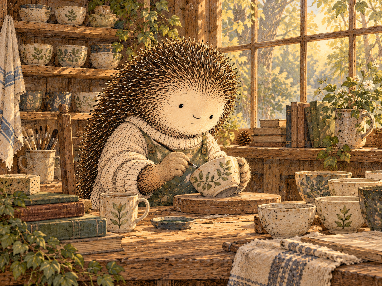 Day 333: Depth Can Increase Meaning, Skill and Connection Without Requiring More Commitments on the Calendar. Woodland hedgehog illustration.