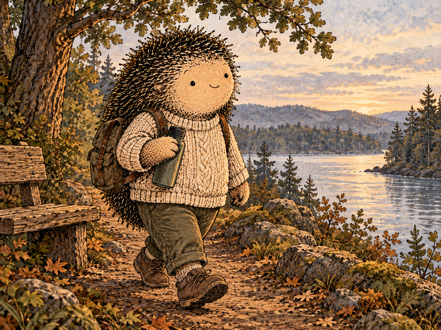 Day 33: You Can Intervene Earlier. Woodland hedgehog illustration.