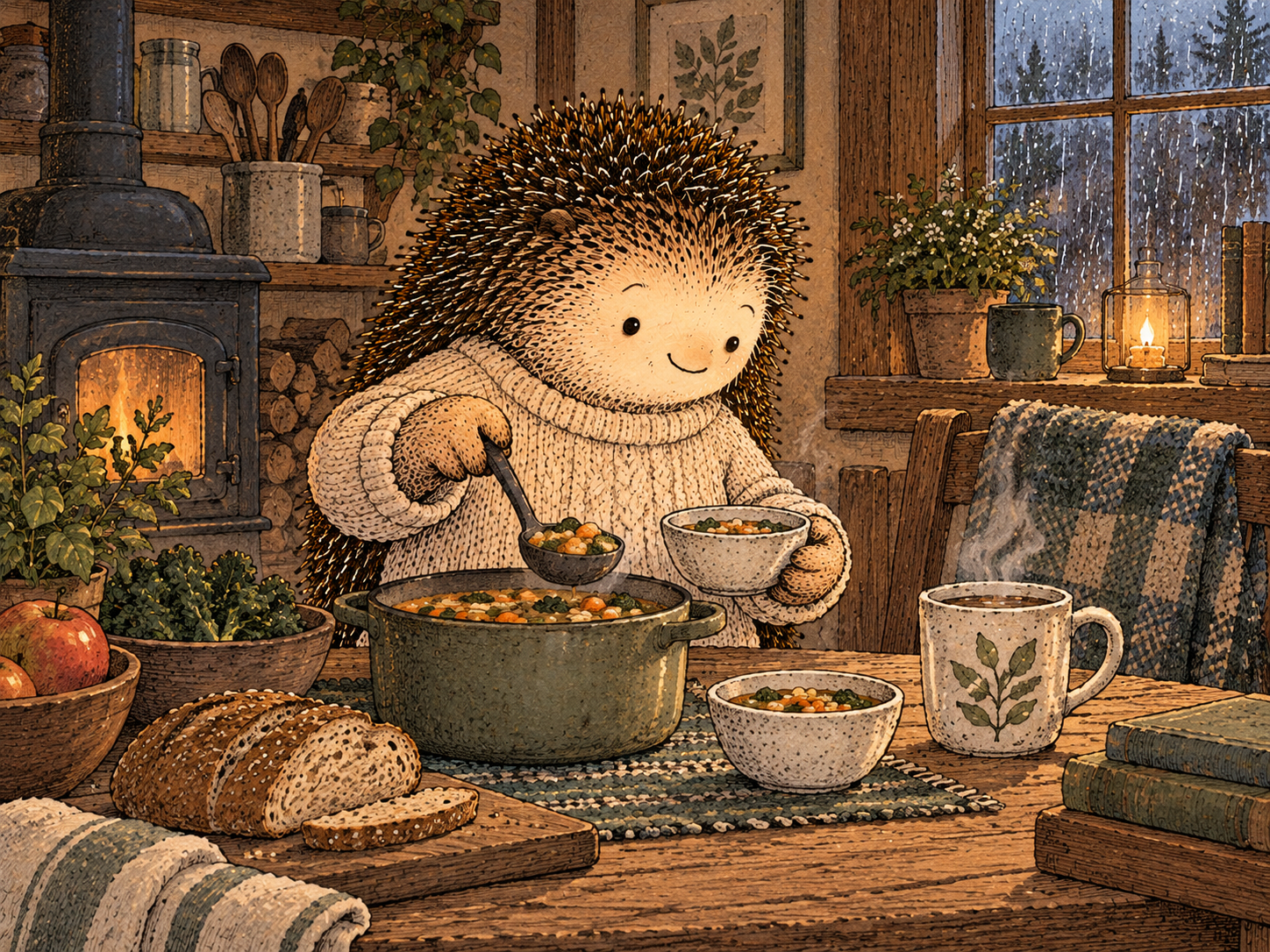 Day 184: A Realistic Floor Keeps a Temporary Mood From Becoming a Structural Problem. Woodland hedgehog illustration.