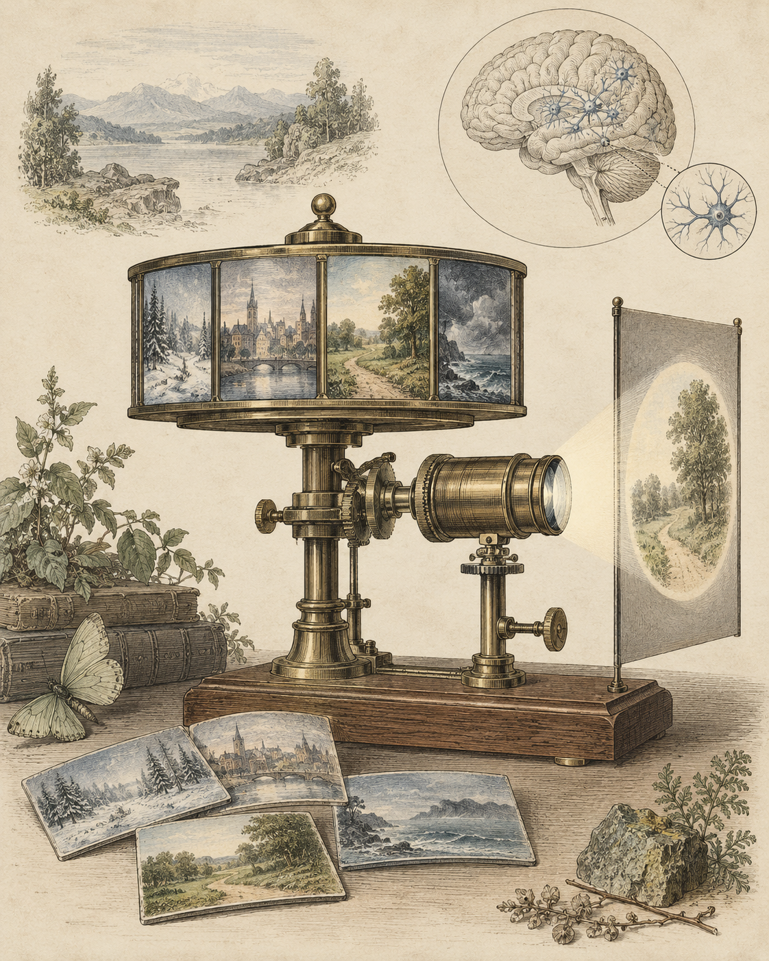 Vintage CWOB scientific illustration for When Life Changes the Conditions