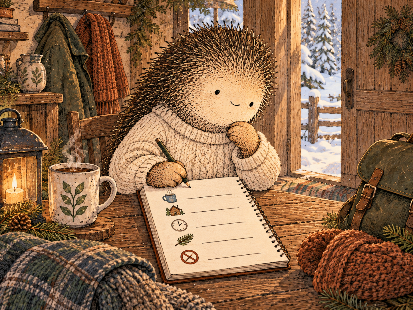 Day 194: Editing the Script Before the Event Prevents Tradition From Making the Choice for You. Woodland hedgehog illustration.