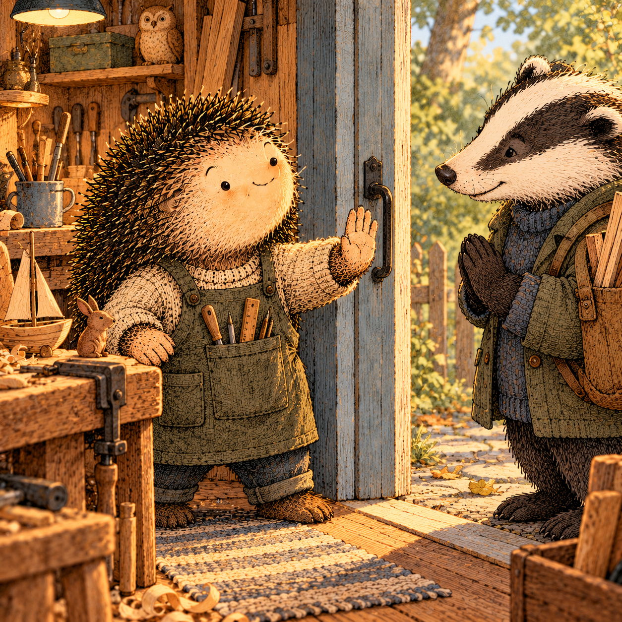 A gentle cream-faced, spiky-furred woodland companion exploring Day 155: Boundaries Without Drama