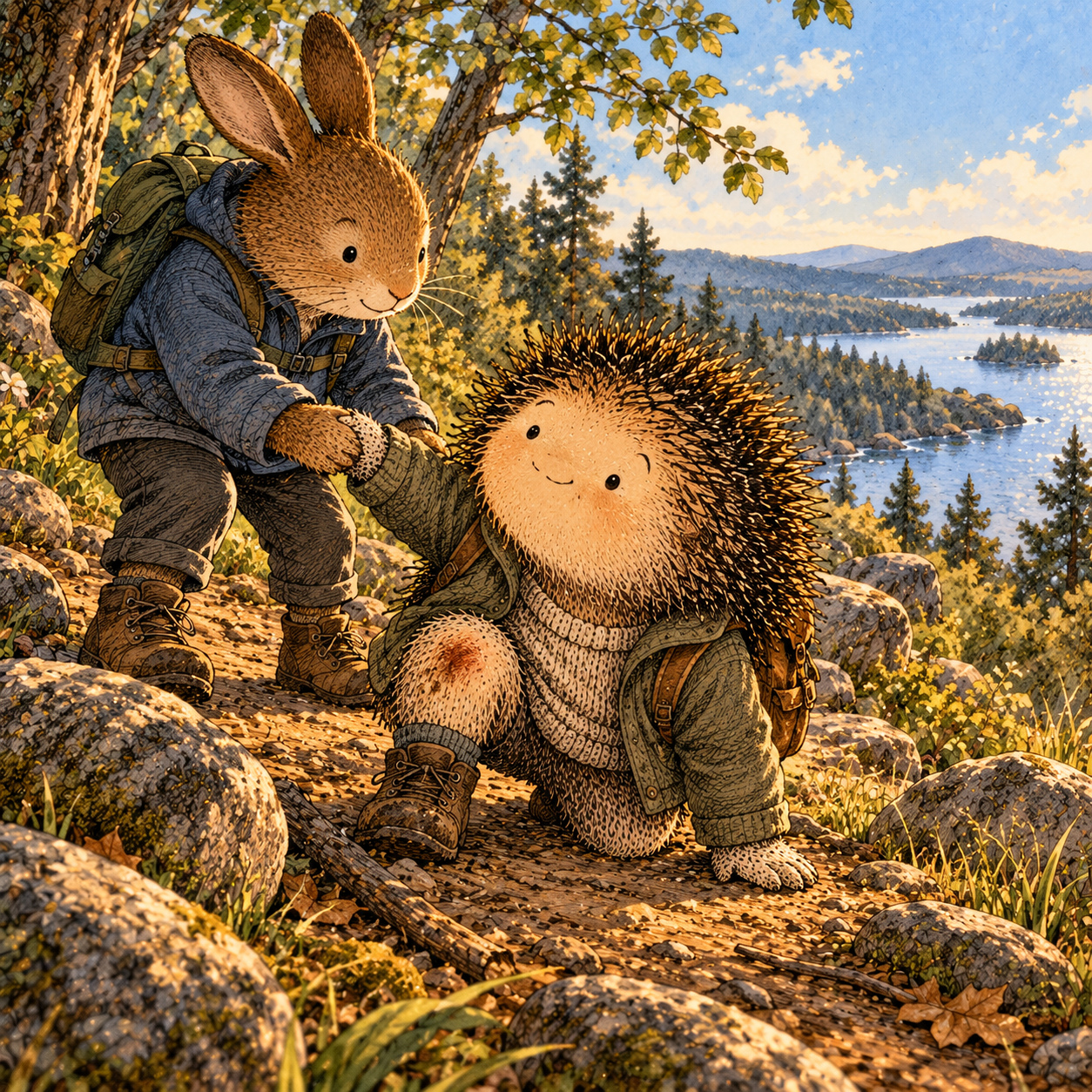 A gentle cream-faced, spiky-furred woodland companion exploring Day 85: Your Slip Blueprint