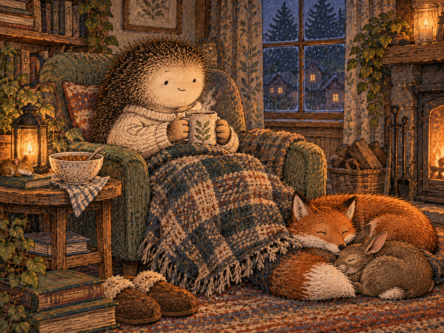 Day 49: One Awful Day Stops Having the Power to Blow Up the Whole Week. Woodland hedgehog illustration.