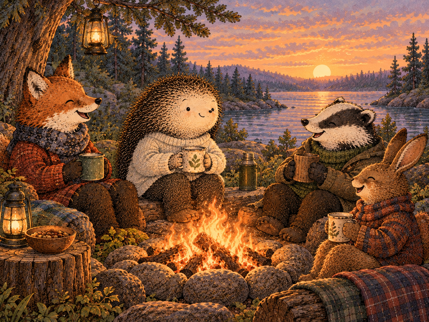 Day 67: You Can Stay Inside the Group Without Matching Every Behavior. Woodland hedgehog illustration.