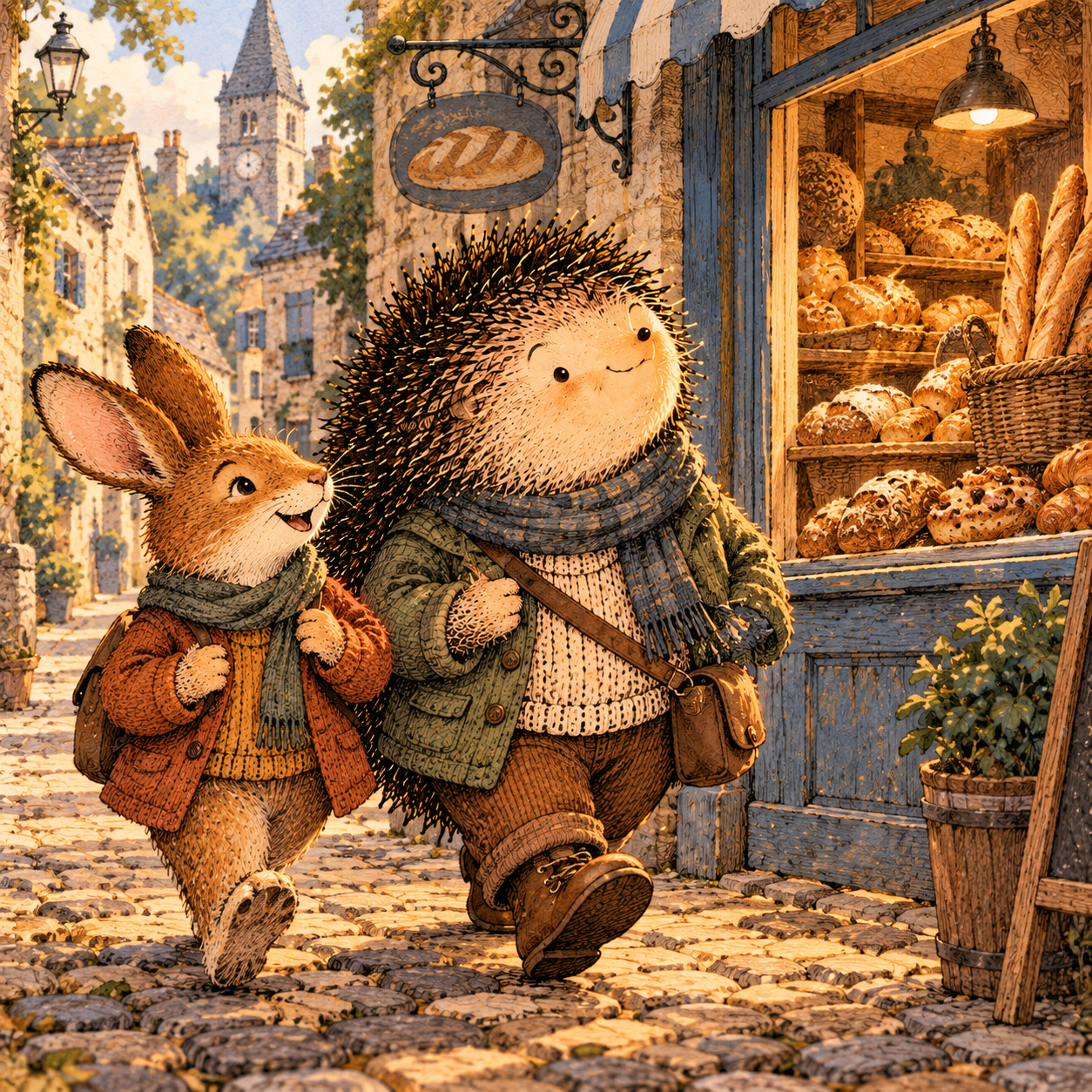 A gentle cream-faced, spiky-furred woodland companion exploring Day 98: Walking Is Underrated
