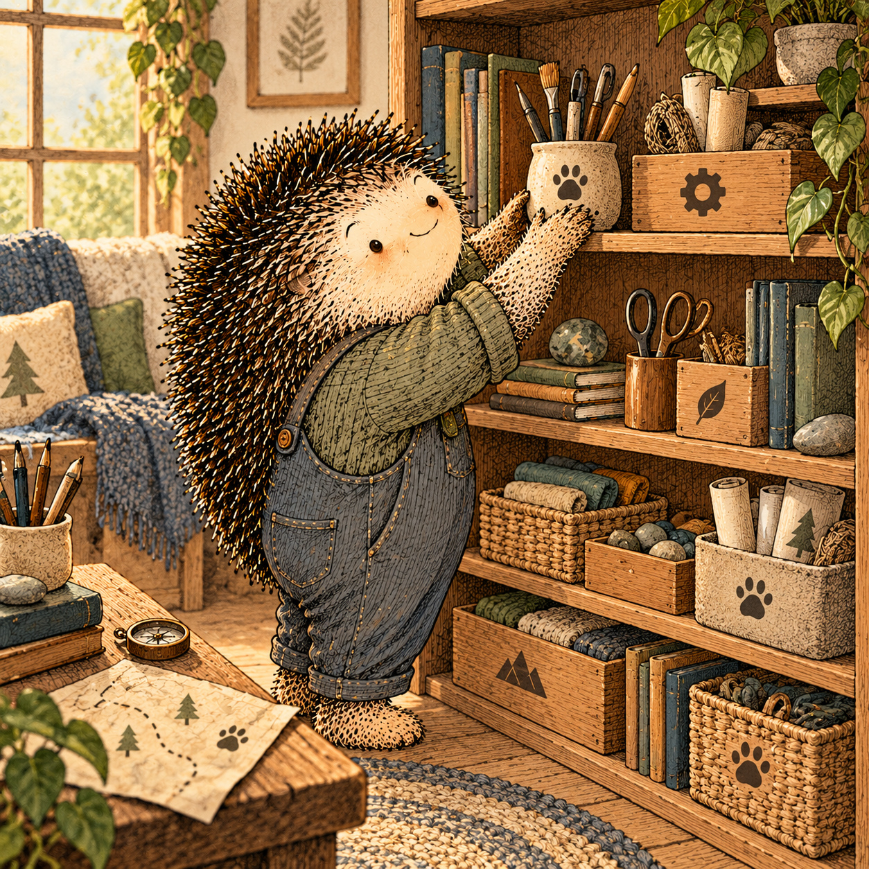 A gentle cream-faced, spiky-furred woodland companion exploring Day 359: The System Belongs to You Now