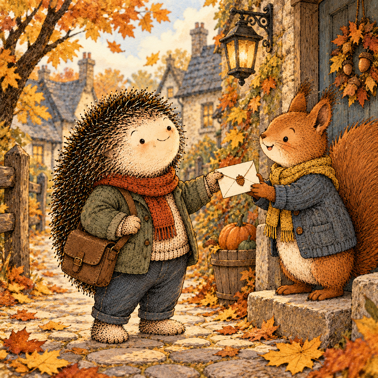 A gentle cream-faced, spiky-furred woodland companion exploring Day 277: Keep Relationships Alive Through Seasons