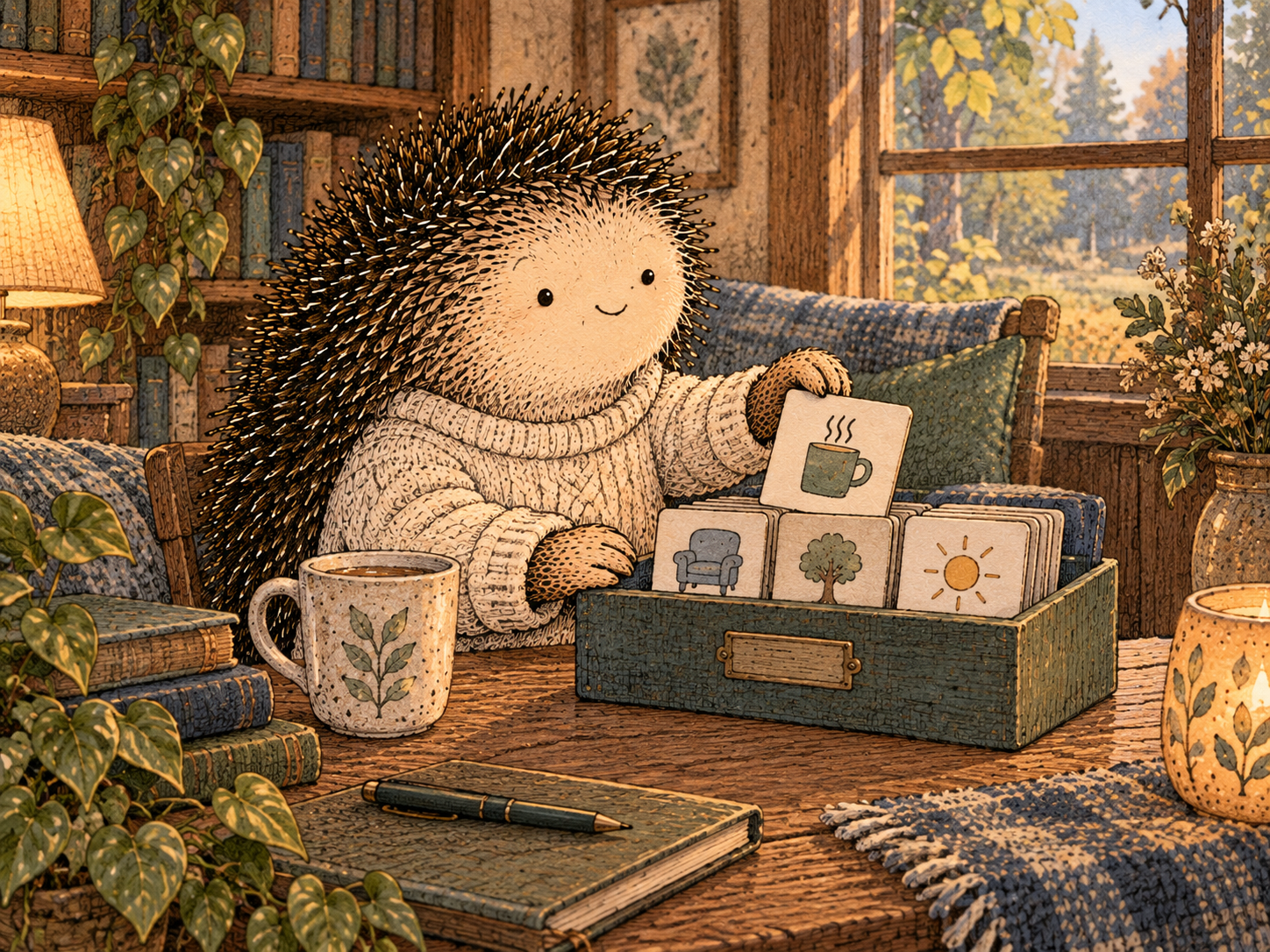 Day 310: Preplanned Support Upgrades Reduce the Need to Debate Whether You Are 'Bad Enough' to Need More Help. Woodland hedgehog illustration.
