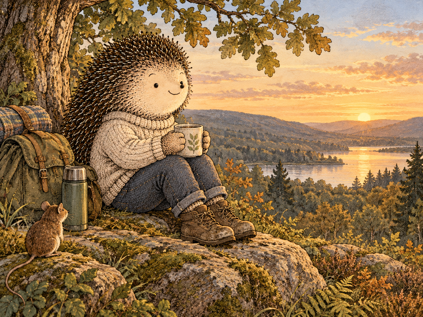Day 233: Protecting a Life You Value Creates a More Positive Reason to Maintain the Changes That Support It. Woodland hedgehog illustration.