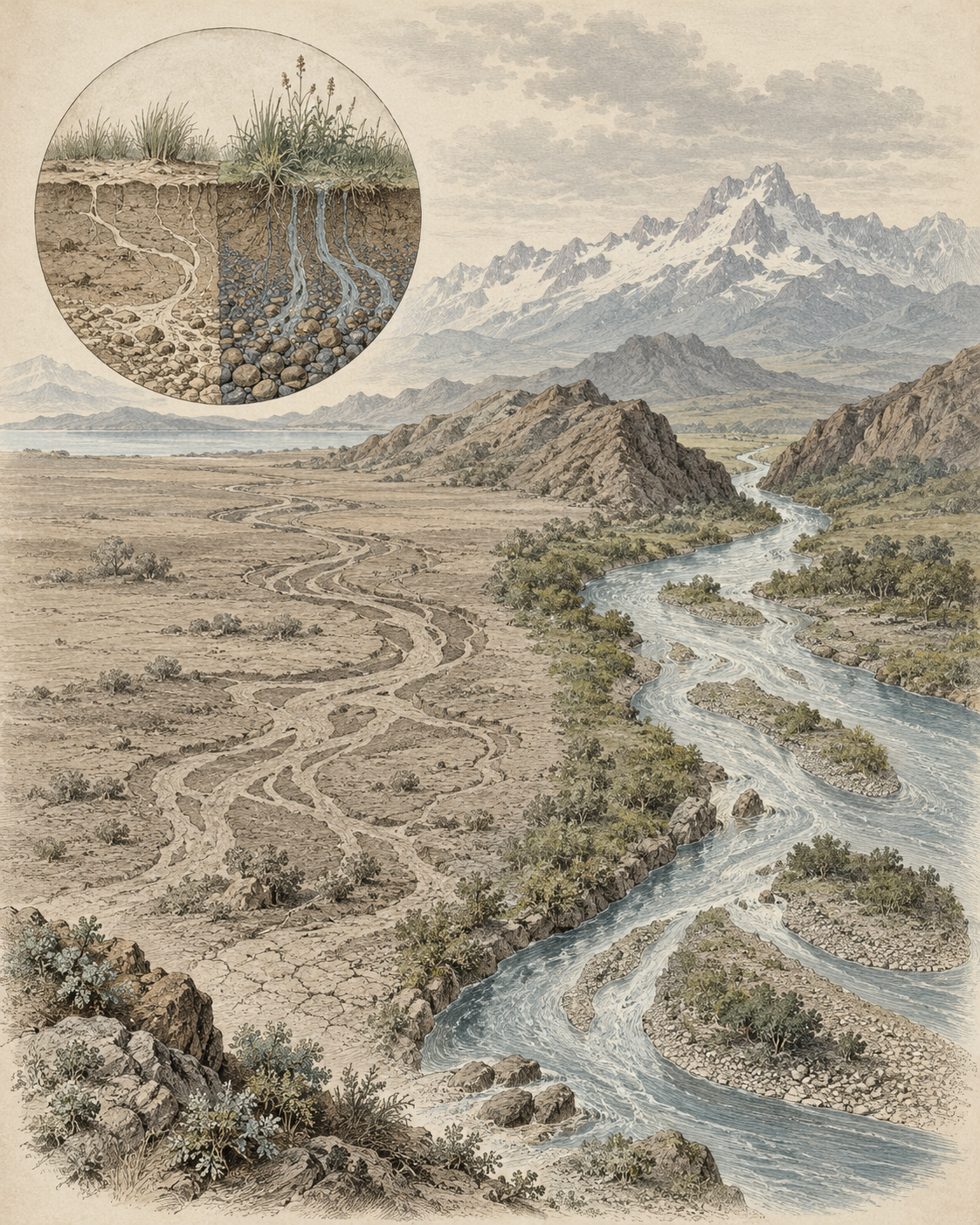 Vintage CWOB scientific illustration for New Job, New Schedule, New Cues