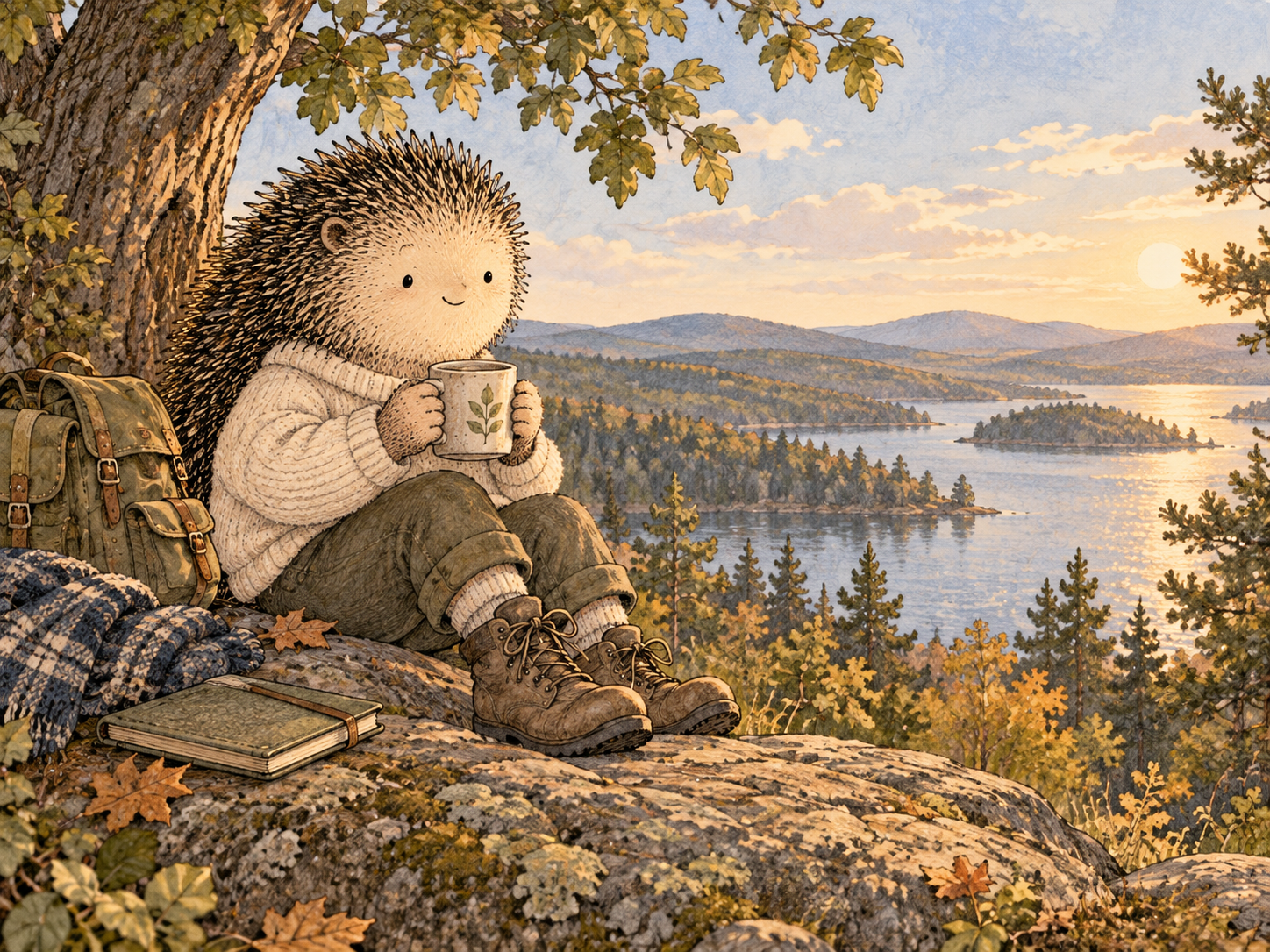 Day 89: You Can Keep the Learning Without Keeping the Program at Full Volume. Woodland hedgehog illustration.