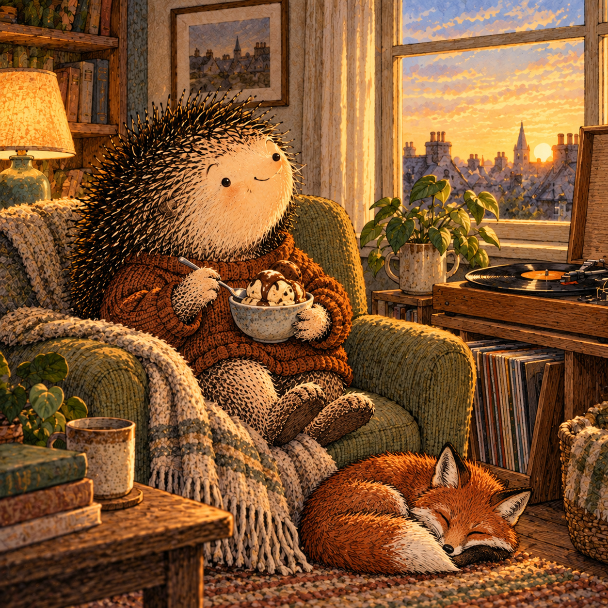 A gentle cream-faced, spiky-furred woodland companion exploring Day 15: Reward — You Still Need One