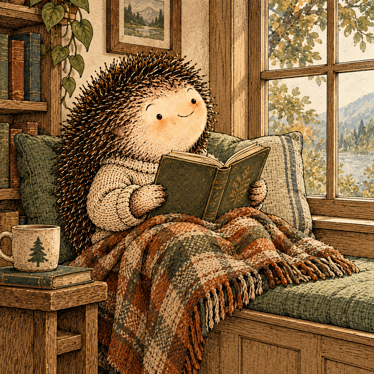 A gentle cream-faced, spiky-furred woodland companion exploring Day 242: Contentment Without Settling