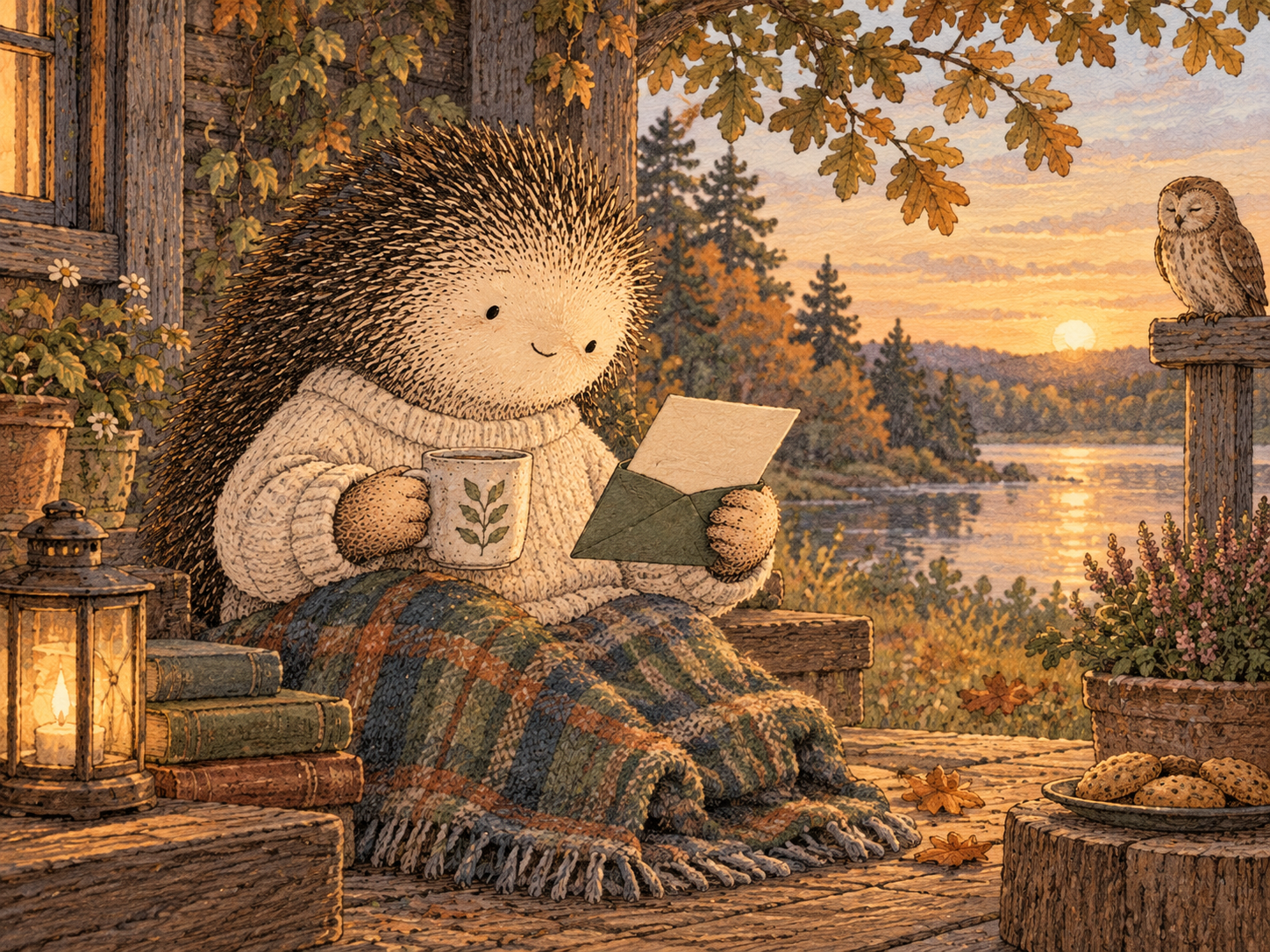 Day 137: Separating the Event From the Story Can Keep One Missed Invitation From Redefining the Relationship. Woodland hedgehog illustration.