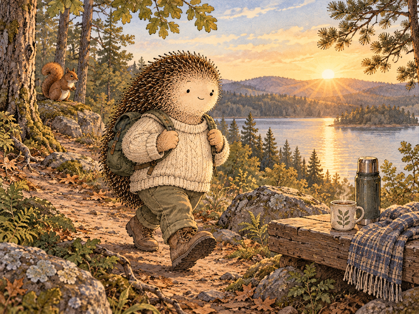 Day 120: You May Be Spending Less Mental Energy Managing the Change. Woodland hedgehog illustration.