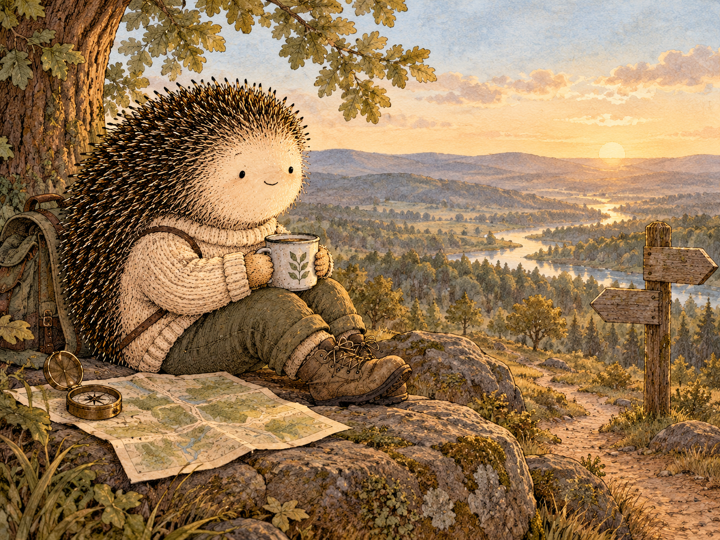 Day 203: A New Reference Point Lets the Current Life Stand on Its Own. Woodland hedgehog illustration.