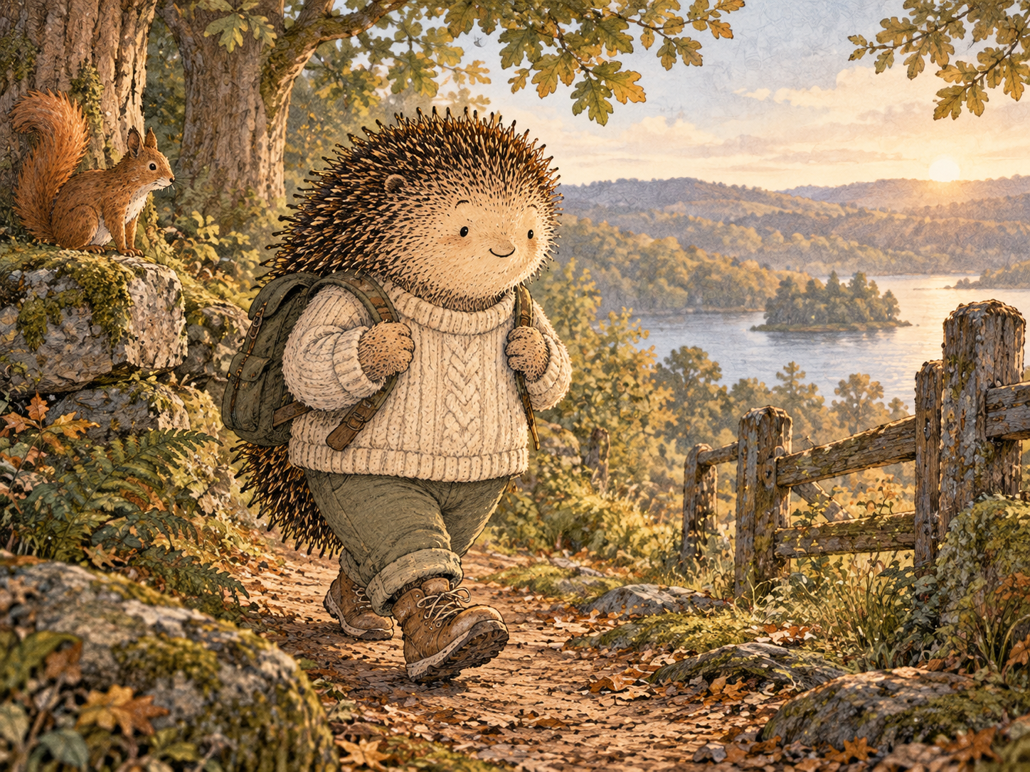 Day 96: A Smaller Minimum Gives You Somewhere to Go on the Days You Would Usually Do Nothing. Woodland hedgehog illustration.