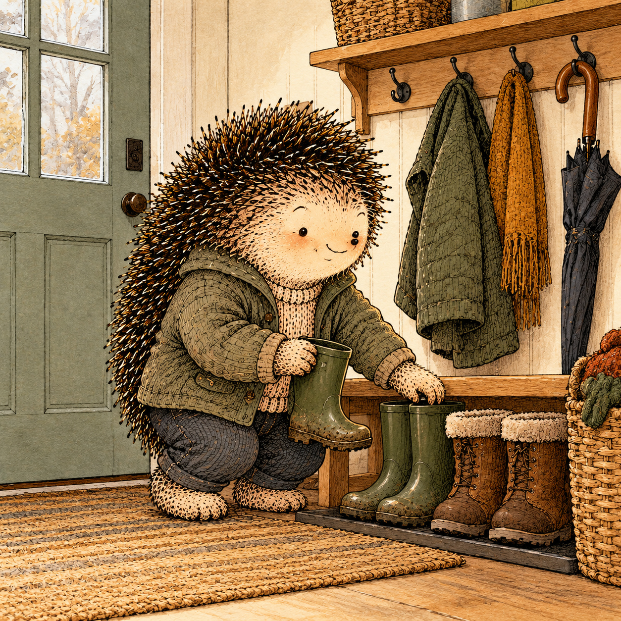 A gentle cream-faced, spiky-furred woodland companion exploring Day 197: Build a Seasonal Plan