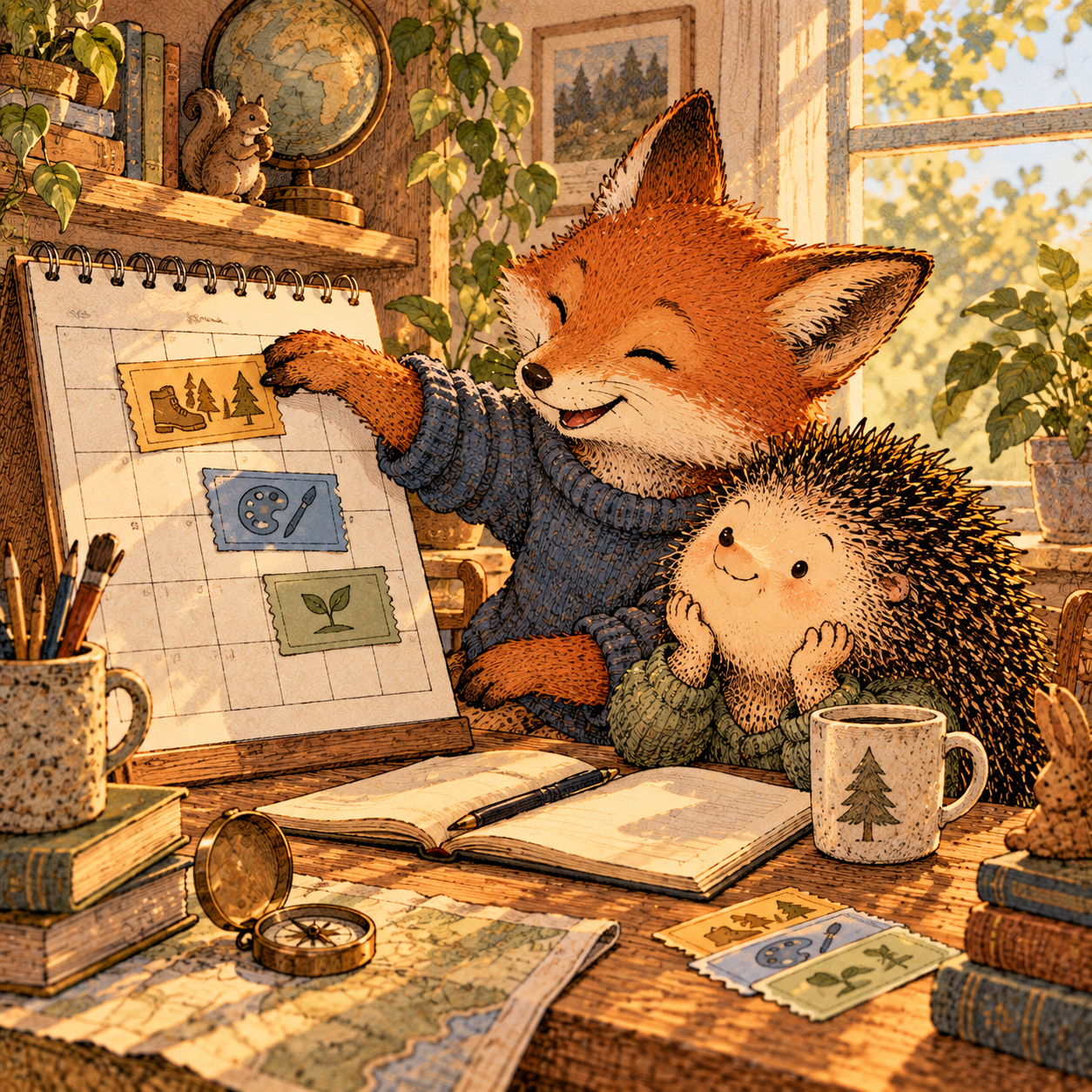 A gentle cream-faced, spiky-furred woodland companion exploring Day 89: Your Next 90 Days