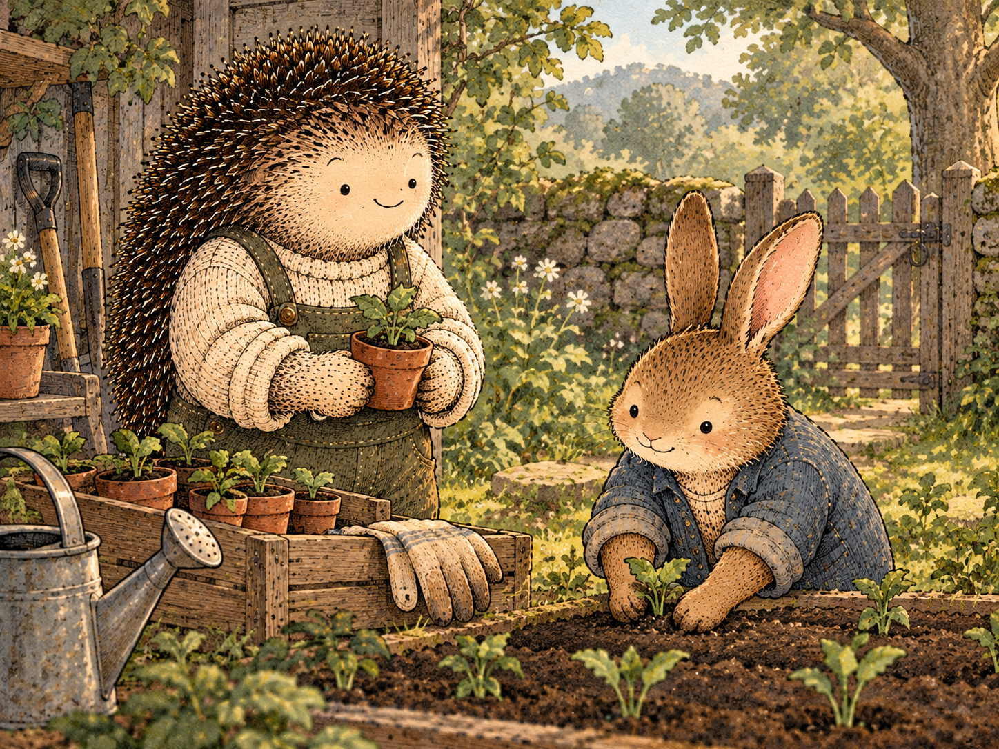 Day 247: Reducing Unnecessary Dependence Gives You Capacity Without Requiring You to Become Less Caring. Woodland hedgehog illustration.