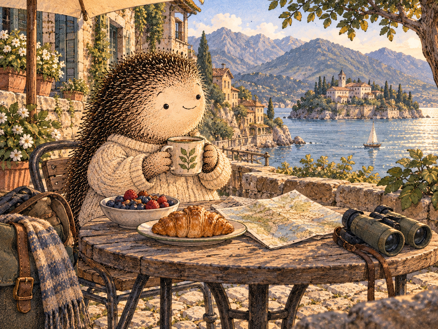 Day 84: The Trip Can Stay Special Without Every Day Requiring Recovery. Woodland hedgehog illustration.