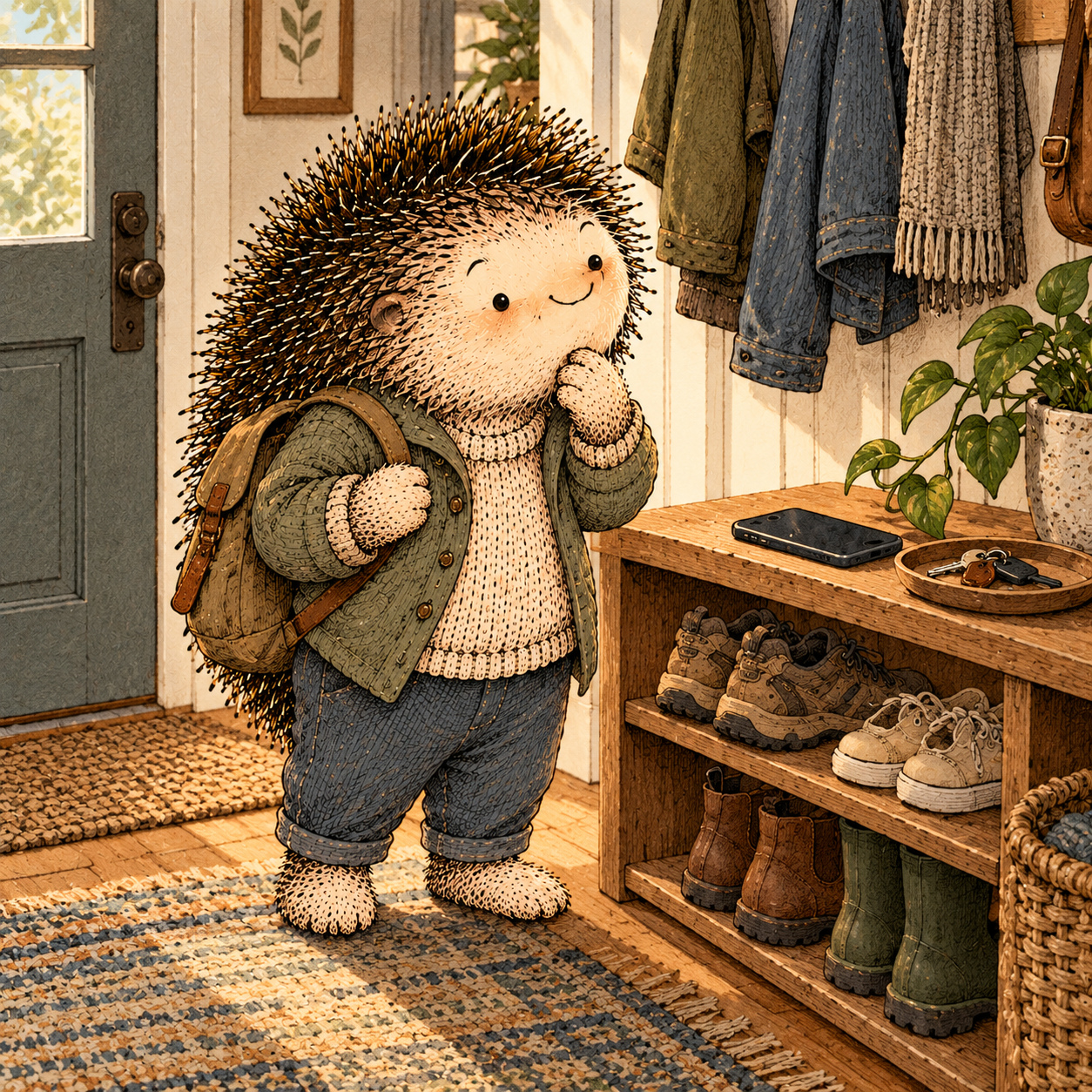 A gentle cream-faced, spiky-furred woodland companion exploring Day 282: Your Environment Is Always Training You