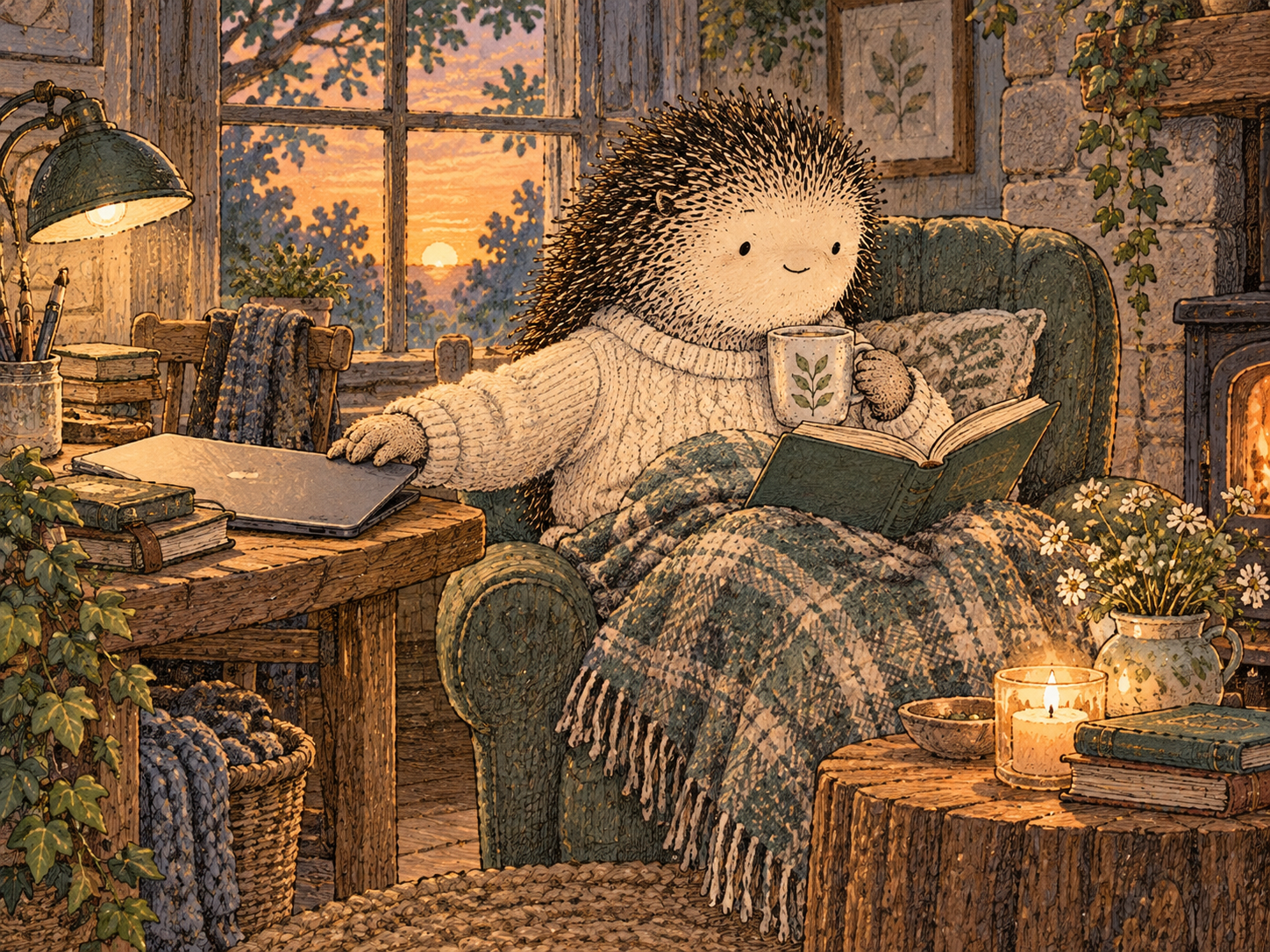 Day 295: Naming the Exact Weak Point Lets You Put Support Where the Pattern Actually Changes Direction. Woodland hedgehog illustration.