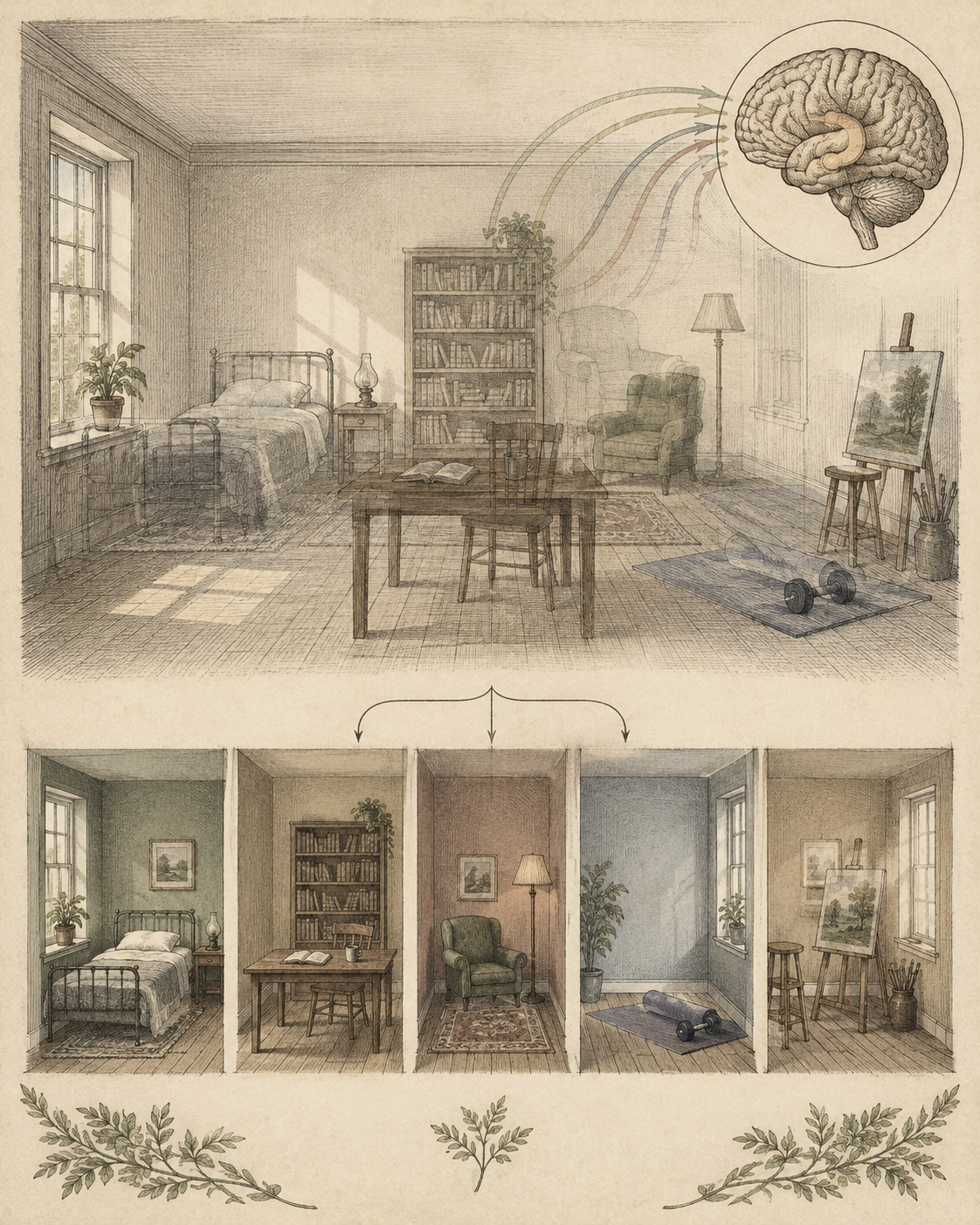 Vintage CWOB scientific illustration for Stop Letting One Space Do Five Jobs