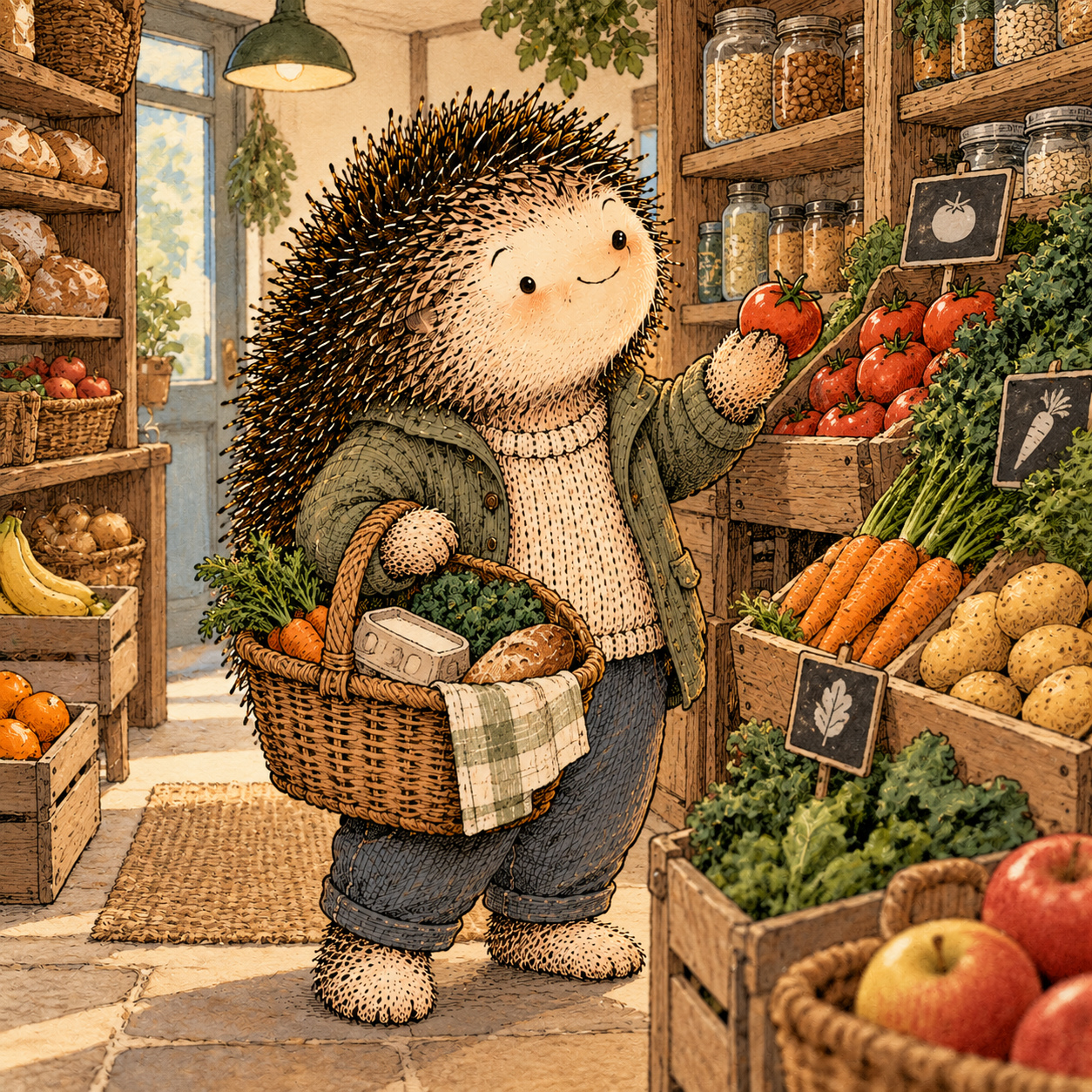A gentle cream-faced, spiky-furred woodland companion exploring Day 102: Eating Before You're Depleted
