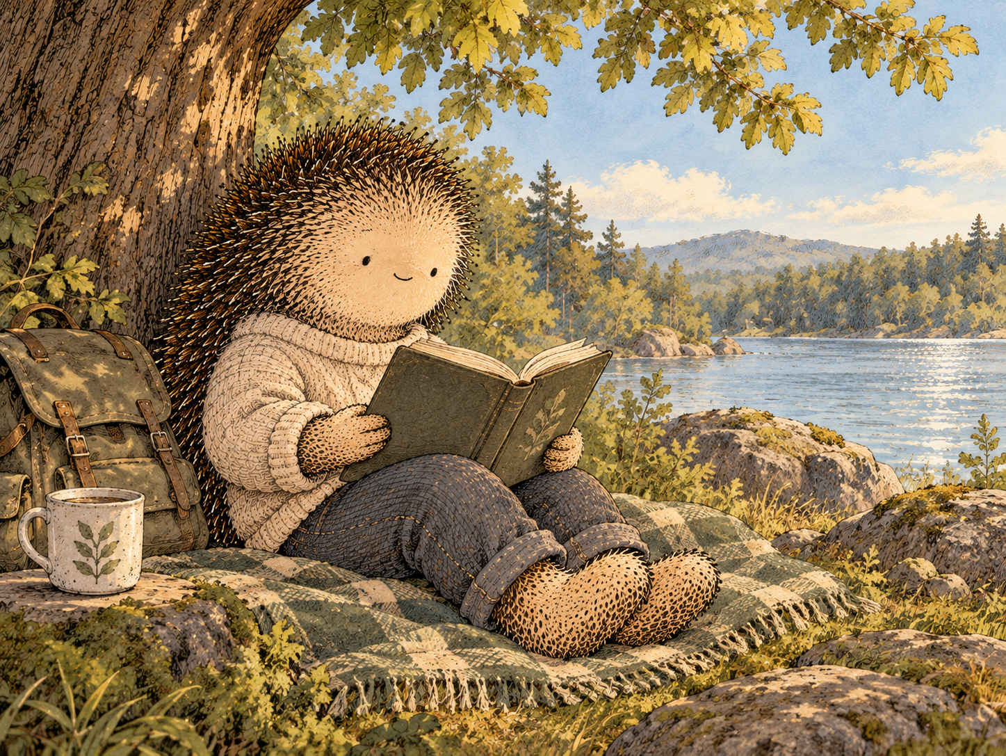 Day 229: Reducing Unnecessary Bracing Lets the Good Period Restore You Instead of Merely Interrupting Stress. Woodland hedgehog illustration.