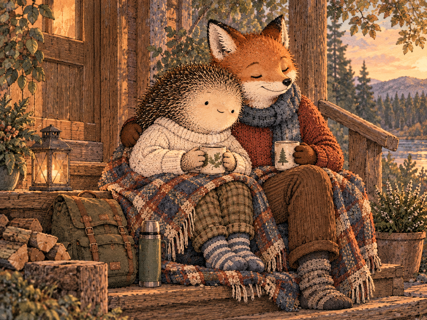 Day 151: Knowing Your Supportive People Gives You Somewhere to Lean Before Hard Situations. Woodland hedgehog illustration.
