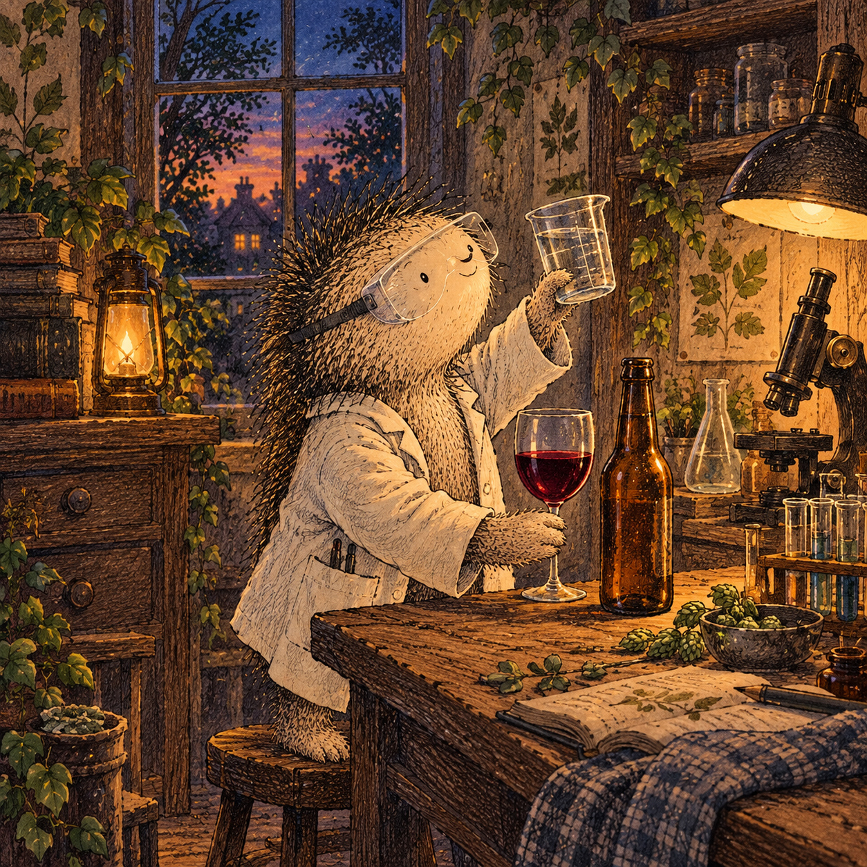 A gentle cream-faced, spiky-furred companion exploring Day 2: What Are You Actually Drinking?