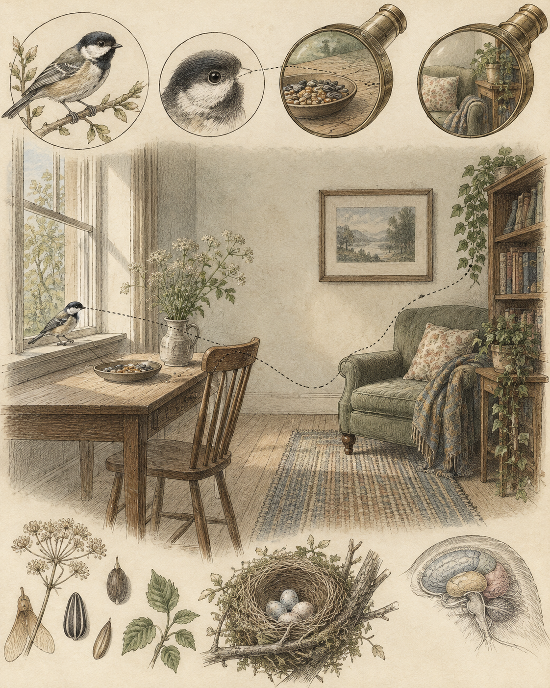 Vintage CWOB scientific illustration for Design the Room for the Life You Want