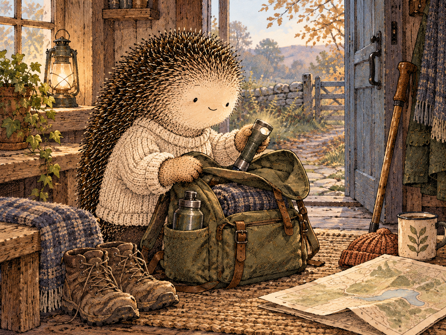 Day 301: A Smaller High-Confidence Model Makes Support Easier to Use in Real Life. Woodland hedgehog illustration.