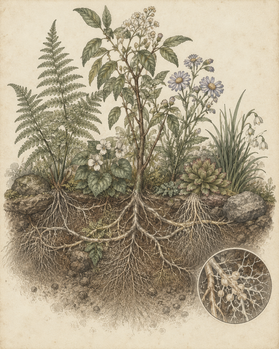 Vintage CWOB scientific illustration for Build More Than One Place to Belong