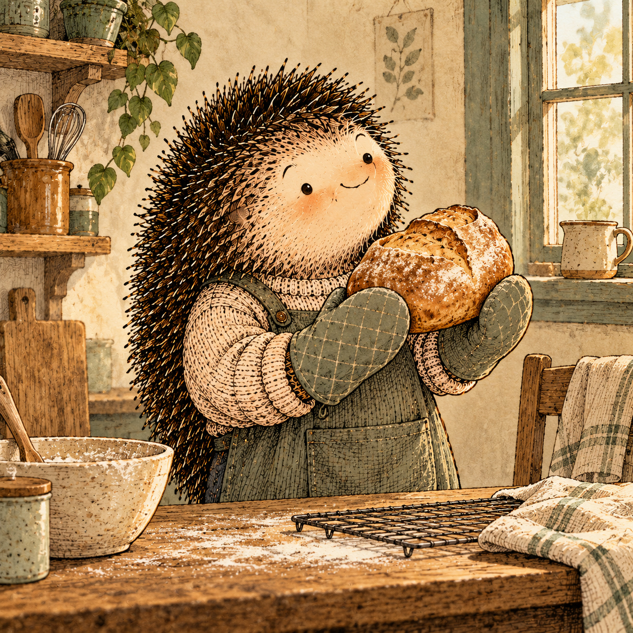 A gentle cream-faced, spiky-furred woodland companion exploring Day 231: Let Good Enough Stay Good