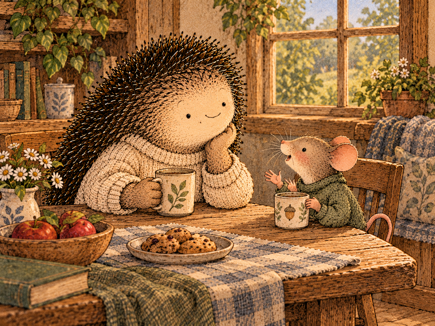 Day 339: A More Intentional Emotional Wake Can Improve Connection Without Requiring You to Become More Social or More Performative. Woodland hedgehog illustration.