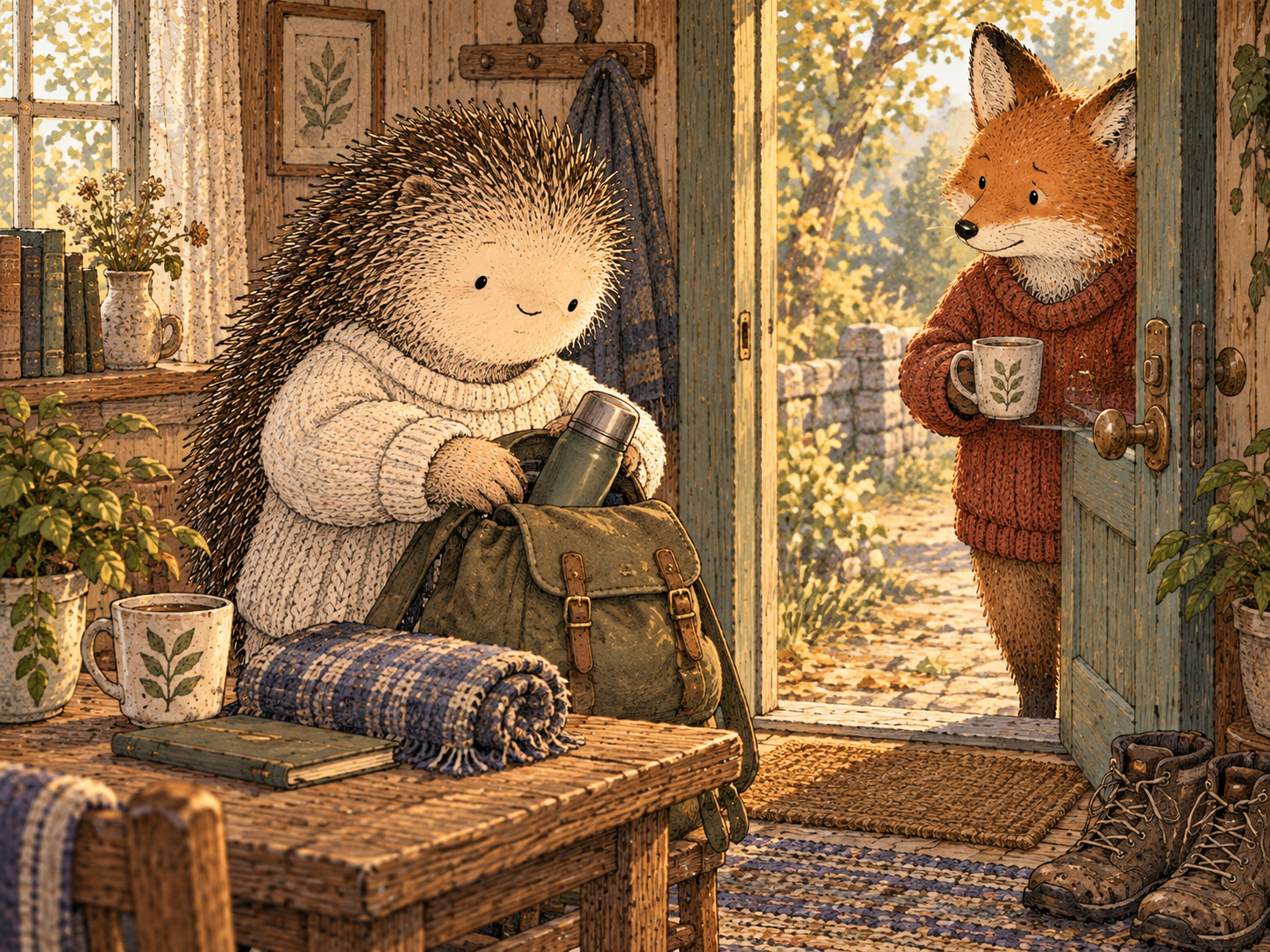 Day 167: A Planned Return Lets You Regulate Without Teaching the Relationship That Conflict Means Disappearance. Woodland hedgehog illustration.