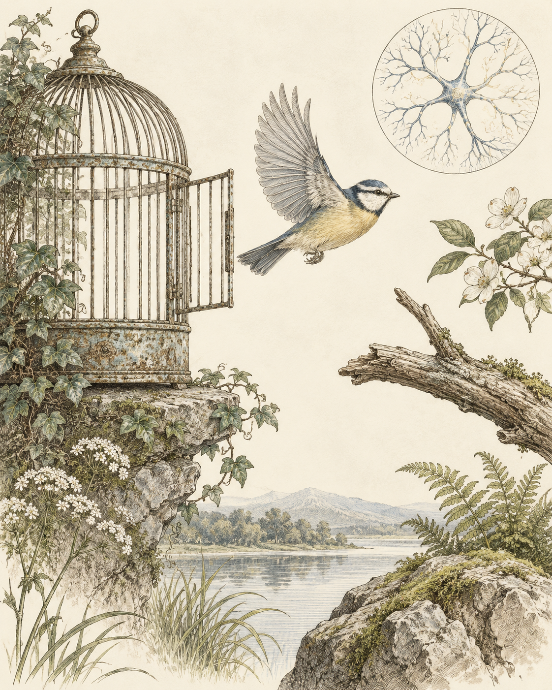 Vintage CWOB scientific illustration for Missing the Old Version of You