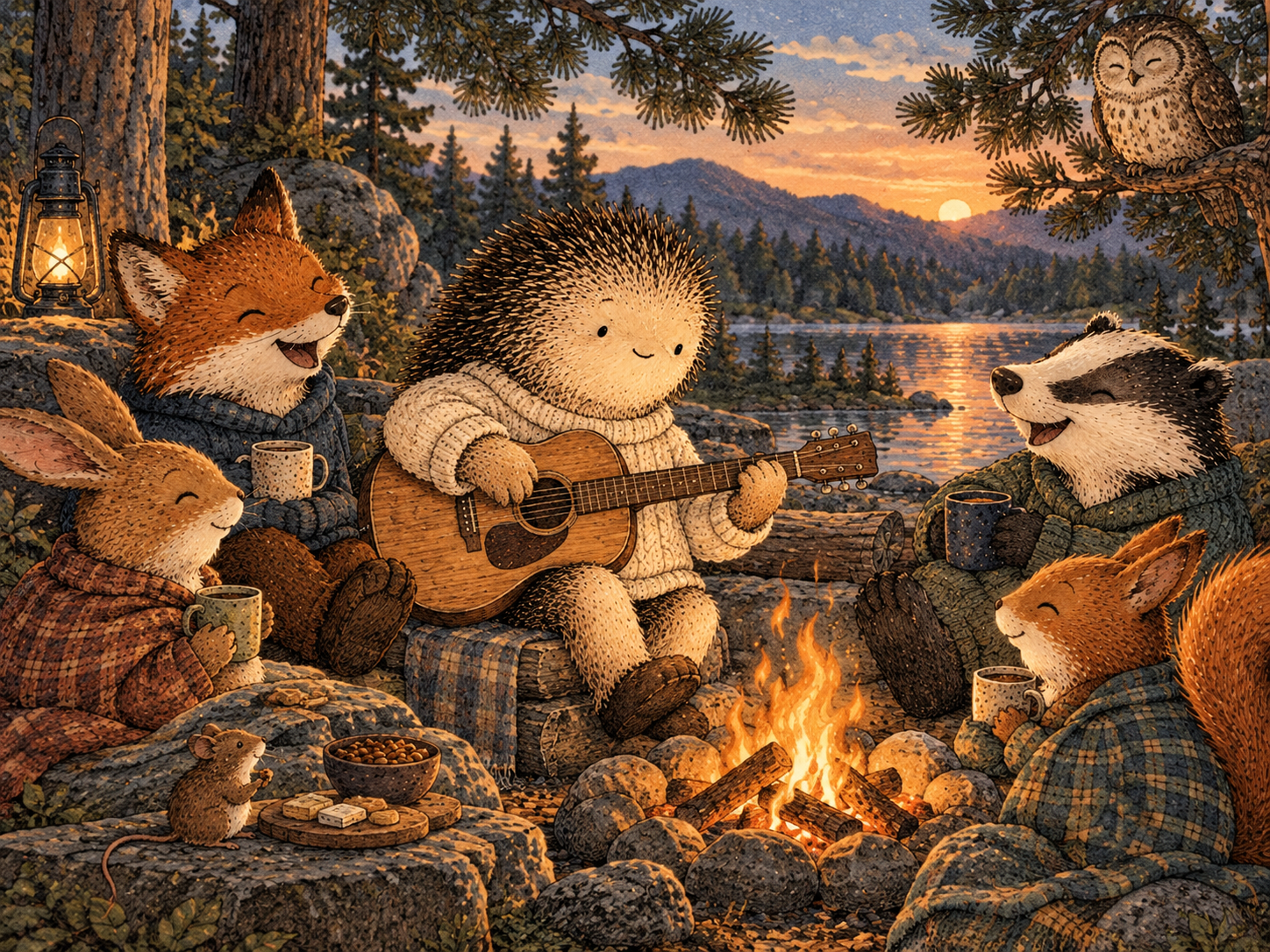 Day 46: You Start Learning Which Parts of Your Life Are Actually Fun. Woodland hedgehog illustration.