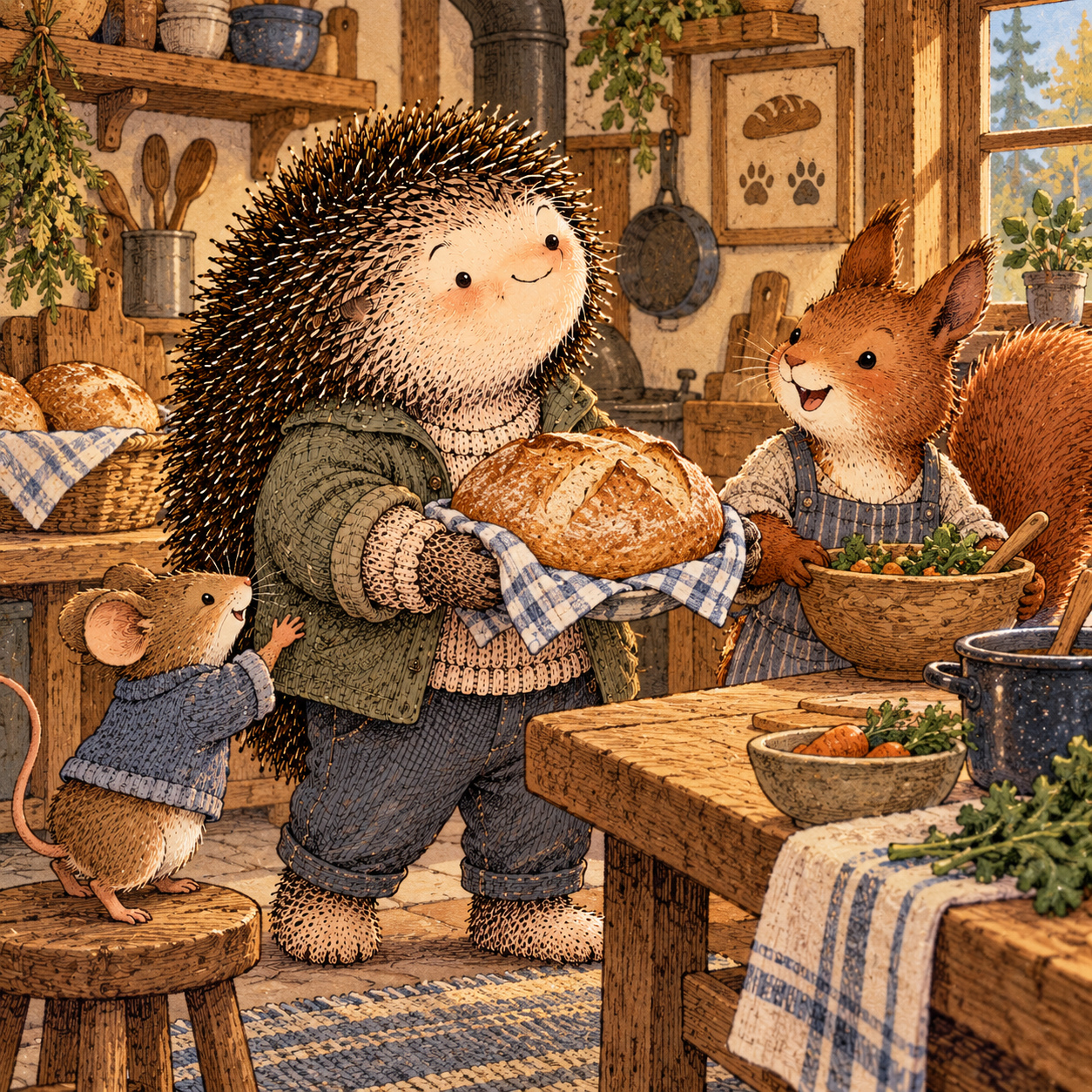A gentle cream-faced, spiky-furred woodland companion exploring Day 275: Belonging Needs Contribution