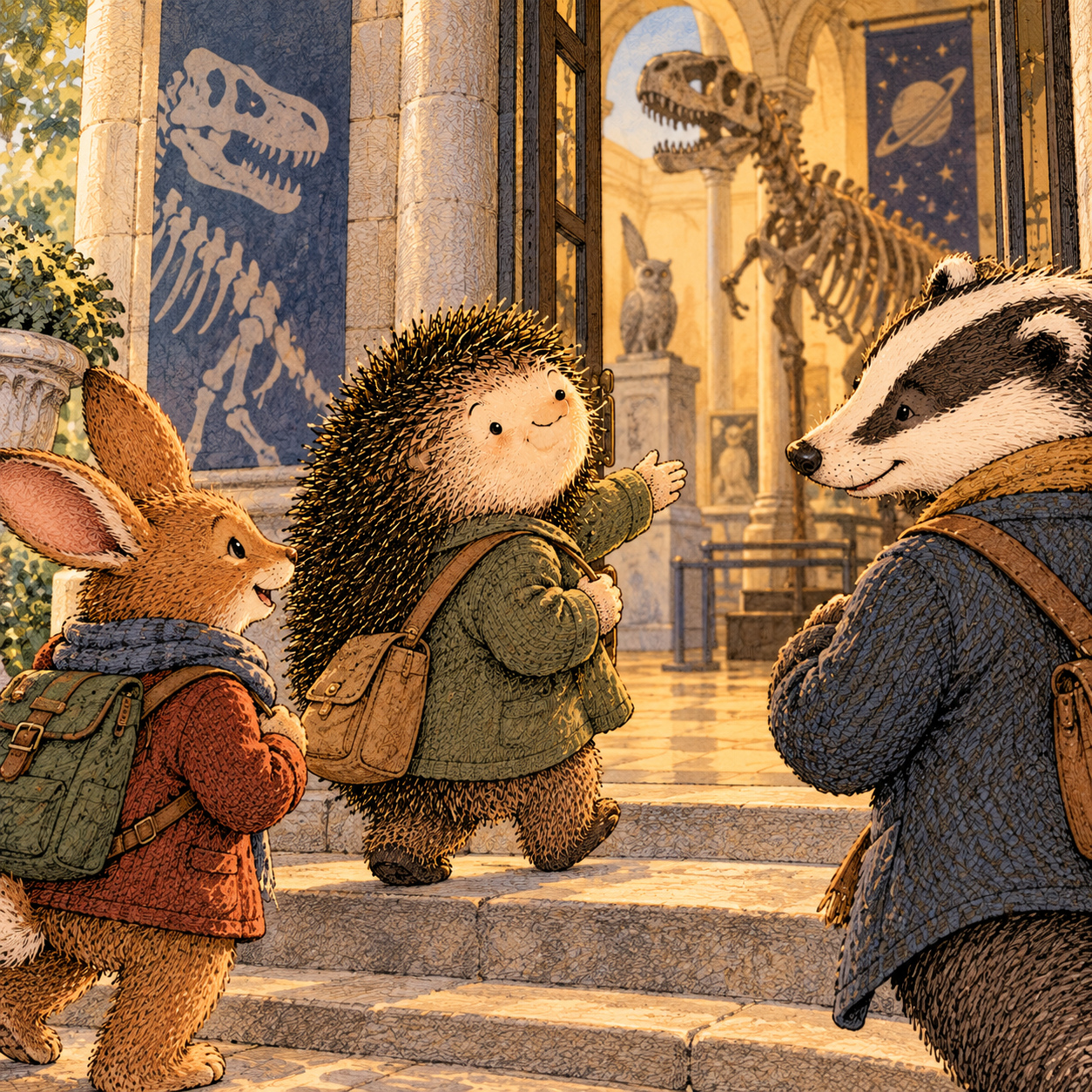 A gentle cream-faced, spiky-furred woodland companion exploring Day 161: Make Plans That Aren't Built Around Drinking