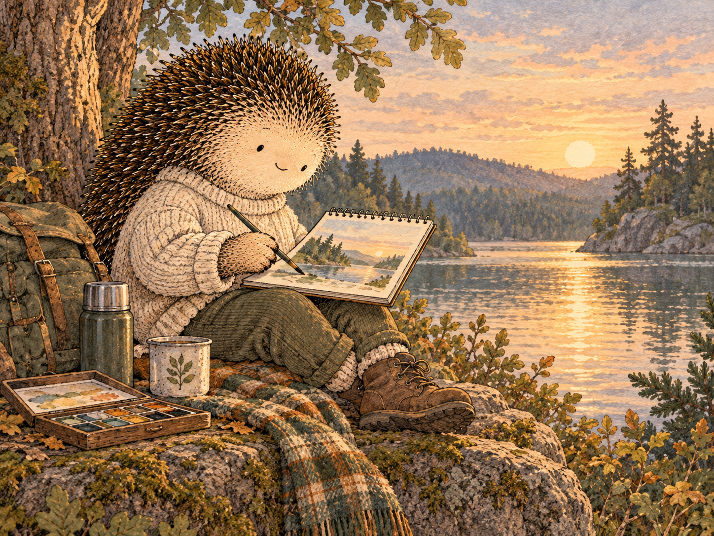 Day 174: Knowing What You Actually Enjoy Makes Free Time Easier to Build Around Something Besides Relief. Woodland hedgehog illustration.