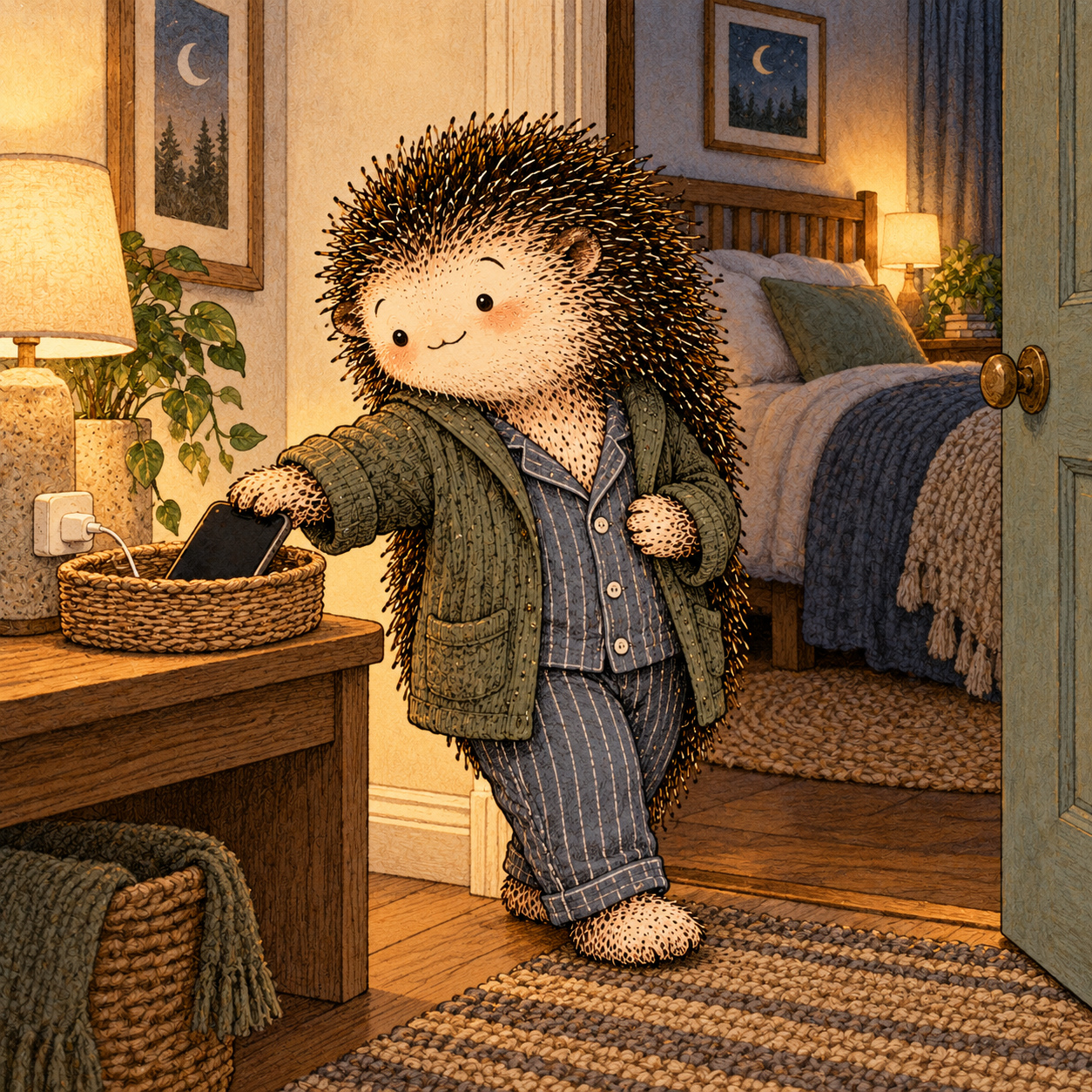 A gentle cream-faced, spiky-furred woodland companion exploring Day 113: Phones, Stimulation & Switching Off