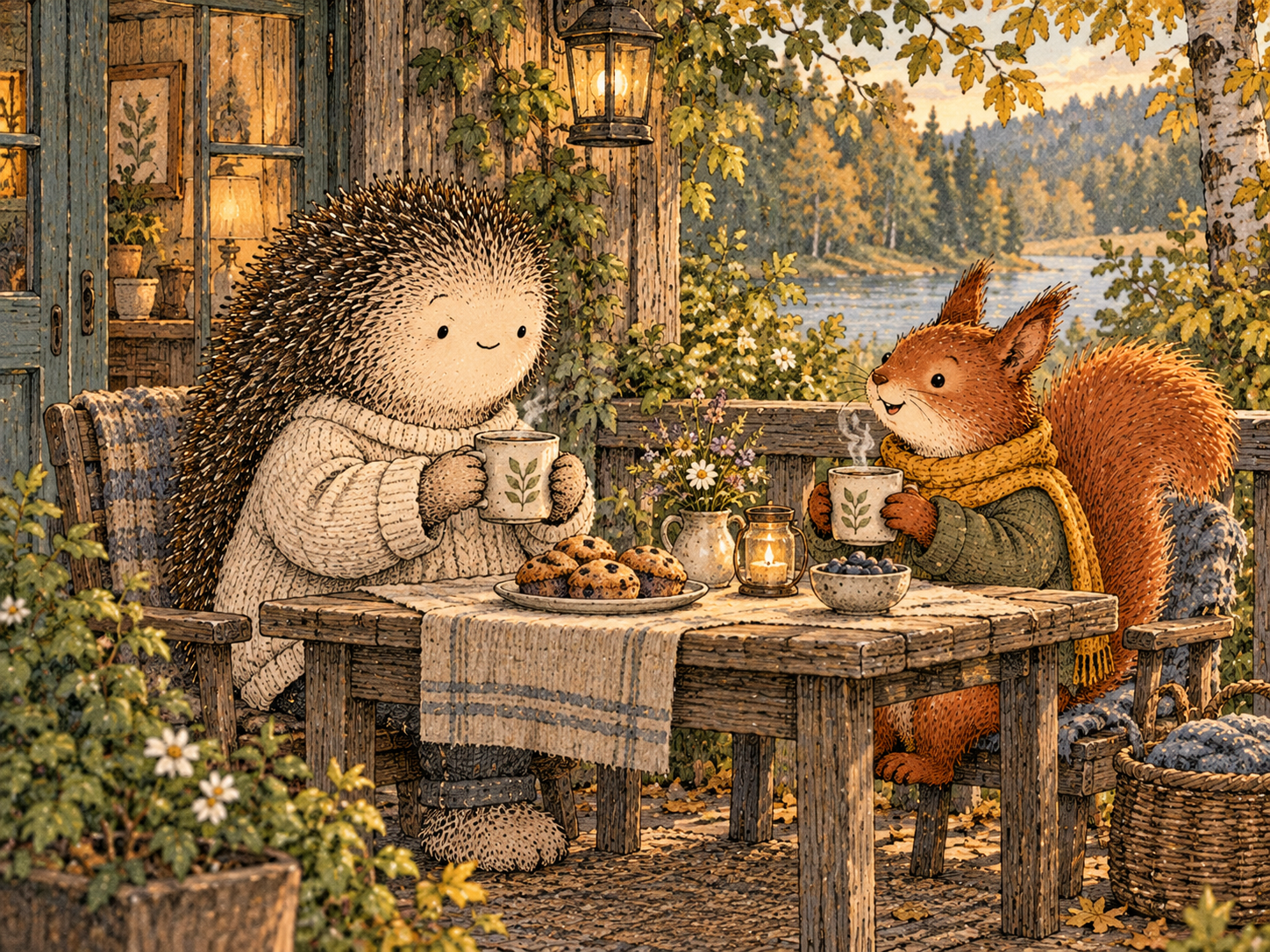 Day 278: Smaller Social Plans Turn Connection From a Special Event Back Into Part of Ordinary Life. Woodland hedgehog illustration.