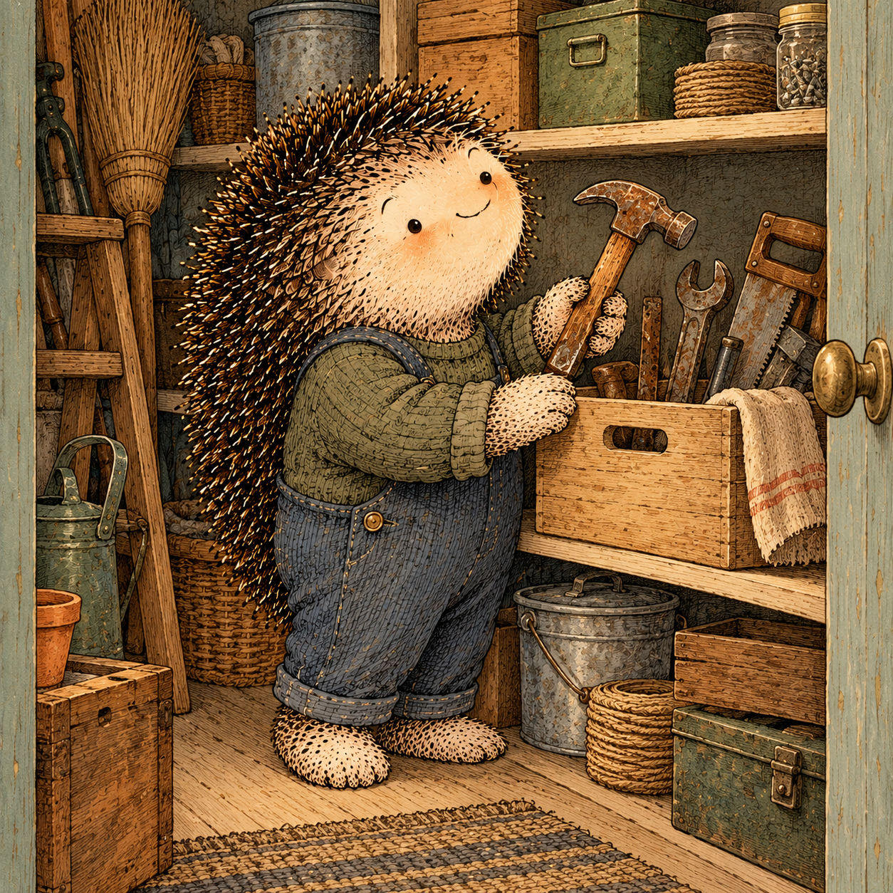A gentle cream-faced, spiky-furred woodland companion exploring Day 302: Retire the Tools You No Longer Need